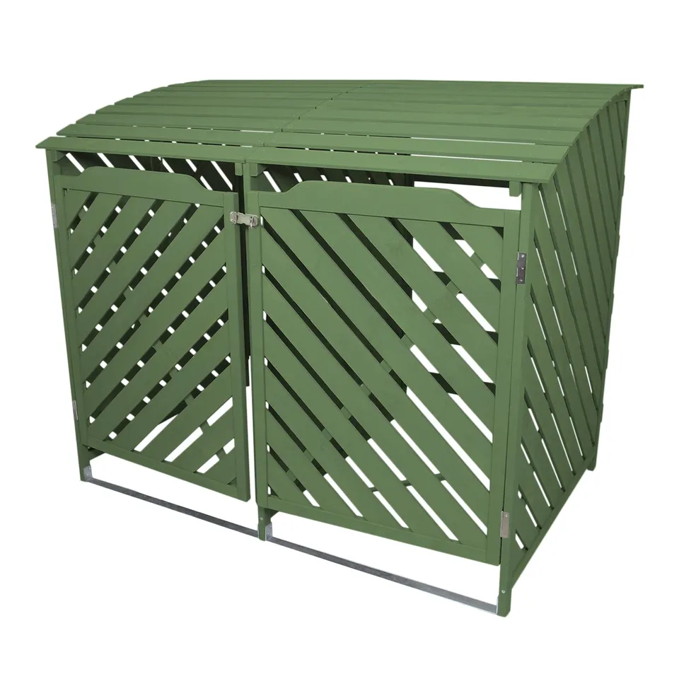 Q-Rax Copribidoni Doppio Legno Verde Salvia 2x240L
