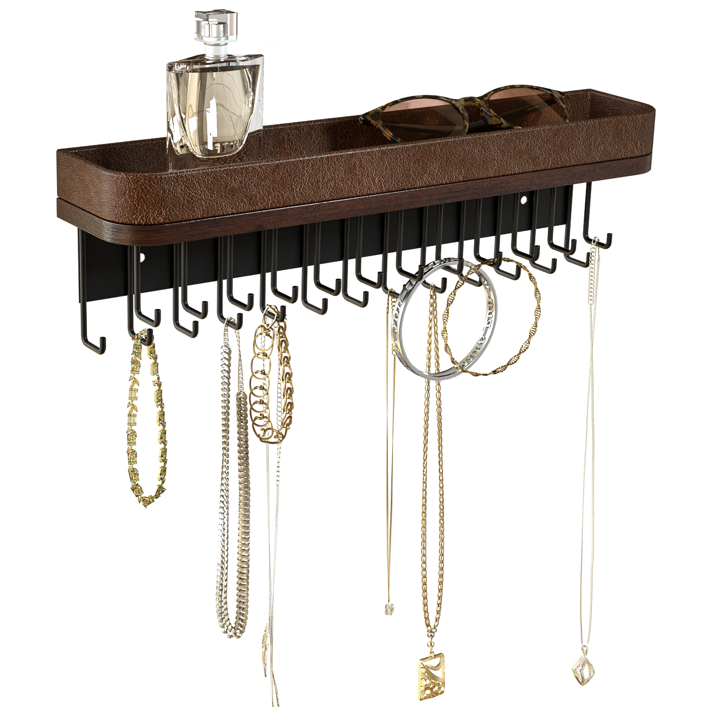 Jackcube Design appendigioielli parete marrone 25 ganci mensola