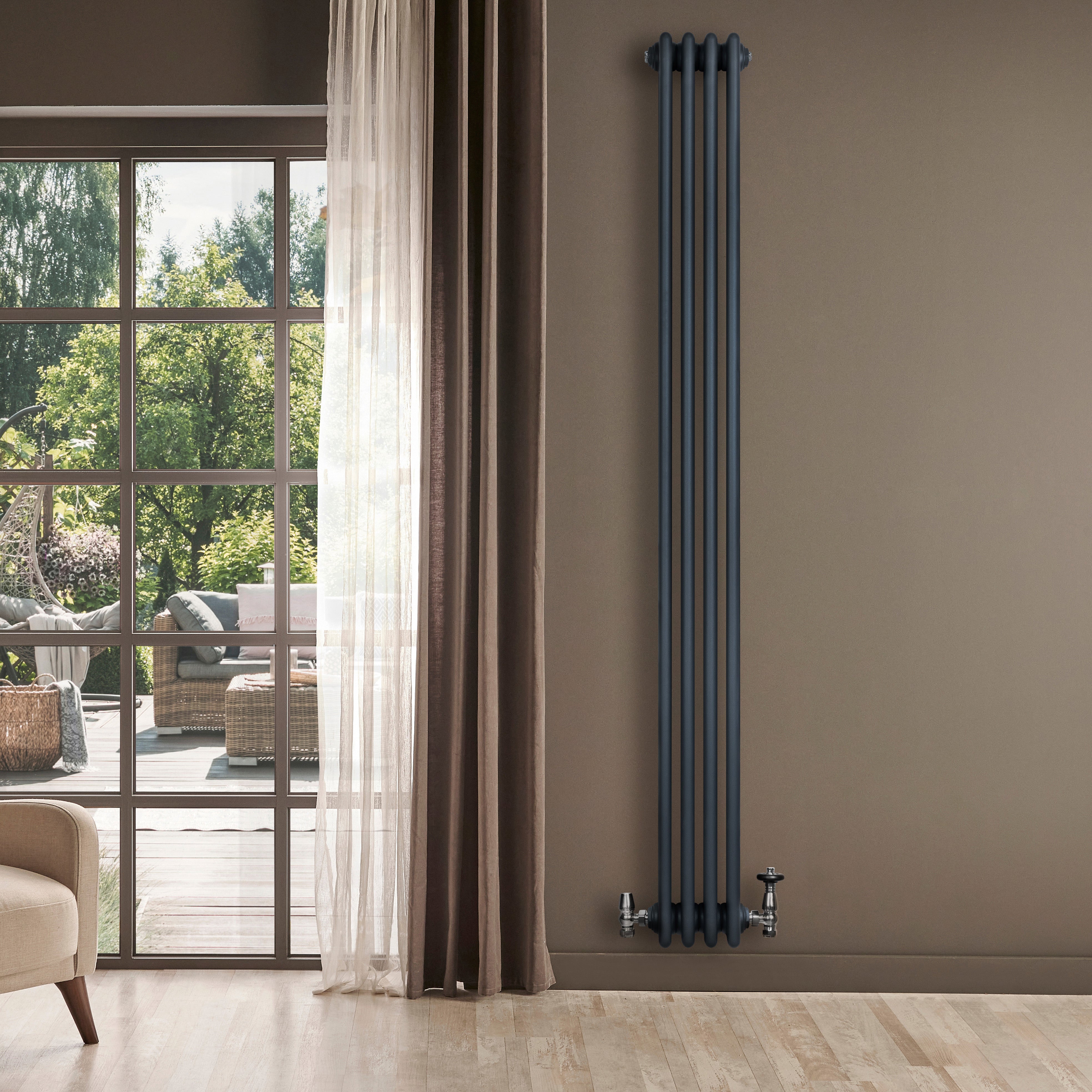Q-Rax Radiatore 4 Colonne Verticale 1800x200 mm Antracite