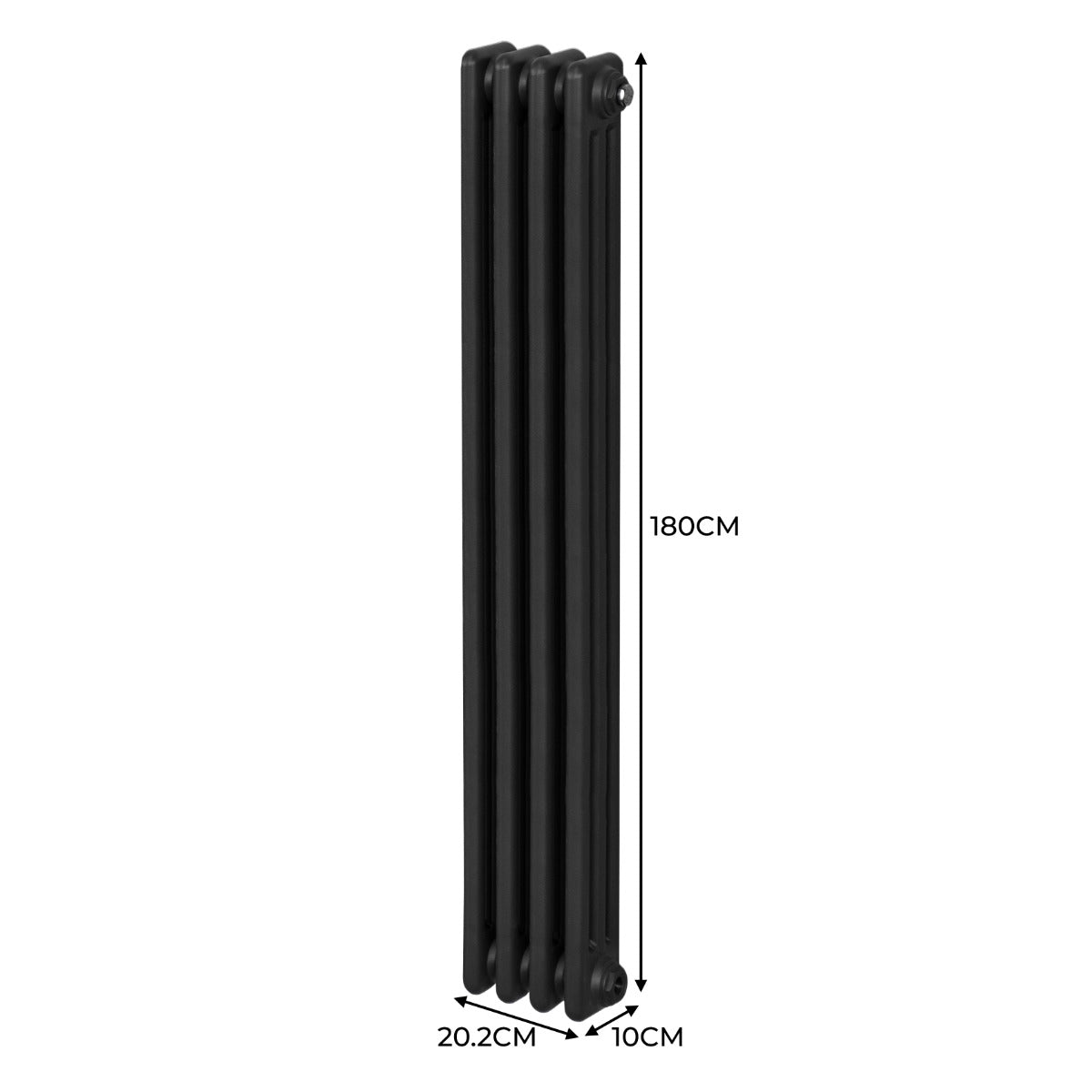 Q-Rax Radiatore 3 colonne 1800x202 mm nero acciaio