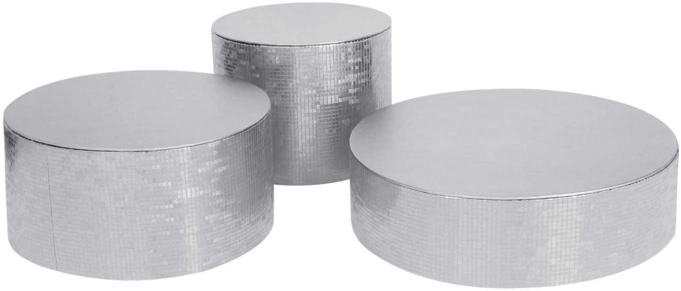 Jackcube Design Display Alzate Torta Argento Set 3 Pezzi 20-30 cm