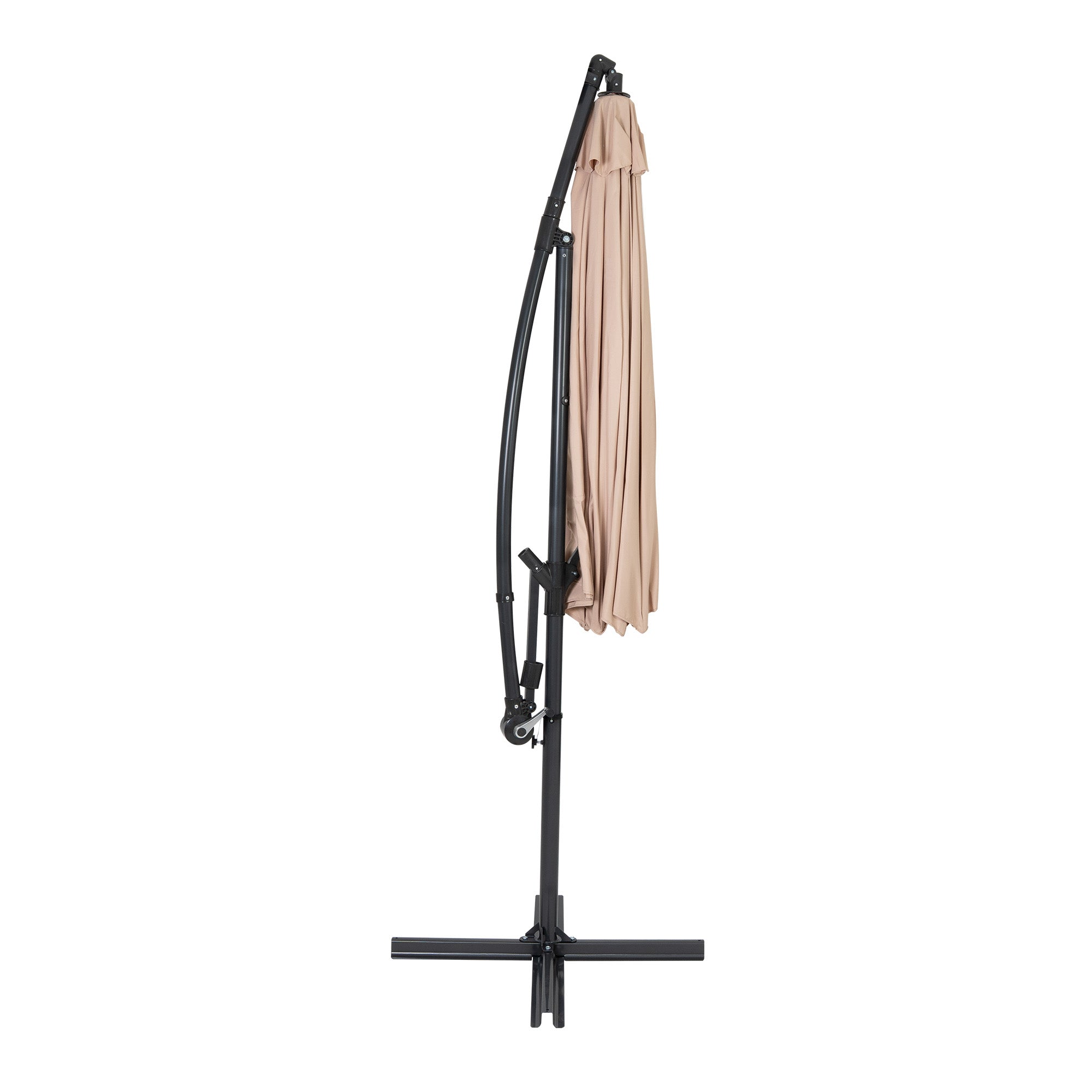 Q-Rax Ombrellone Decentrato 3m Beige con 4 Pesi