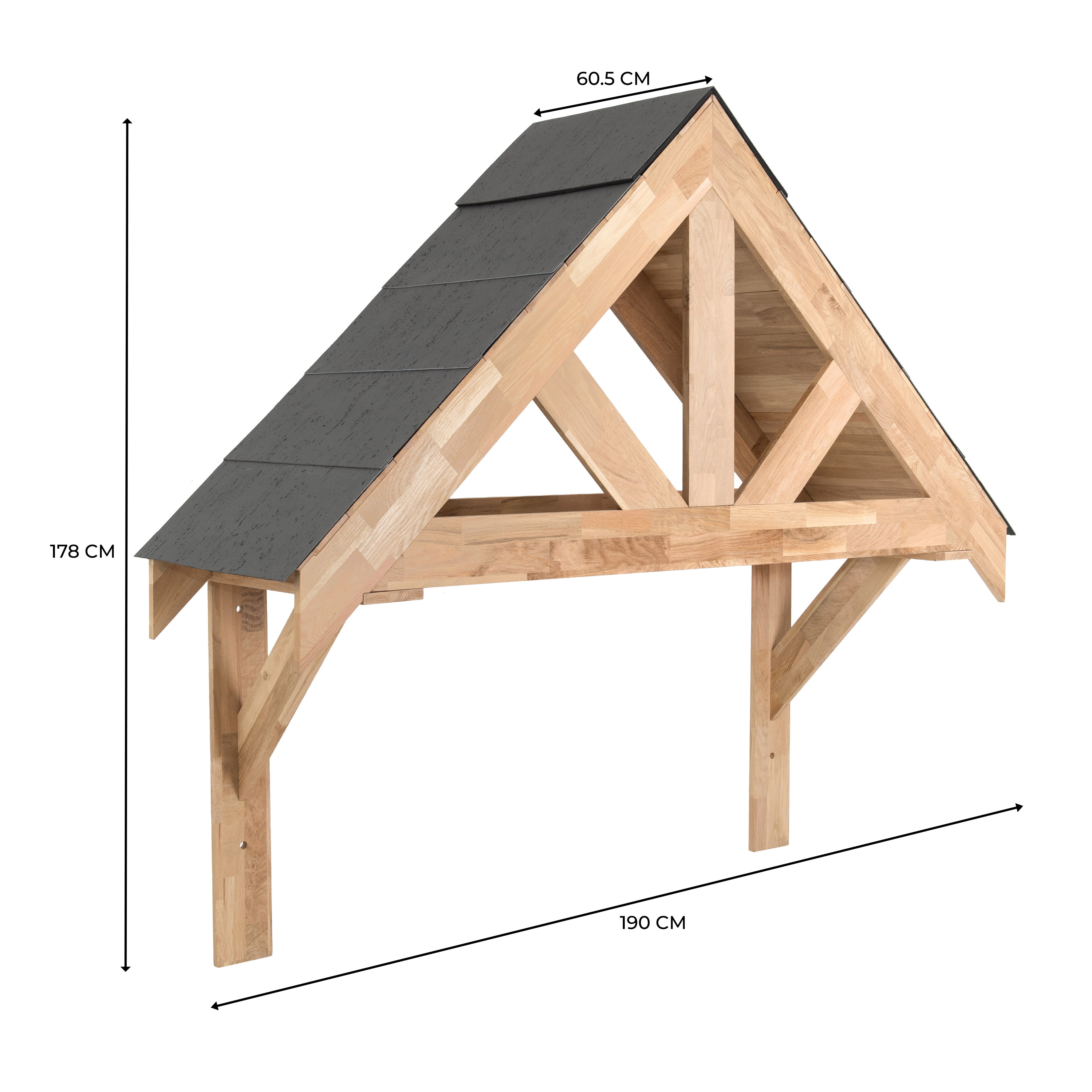 Q-Rax Tettoia Portico Rovere Massello 1400 mm