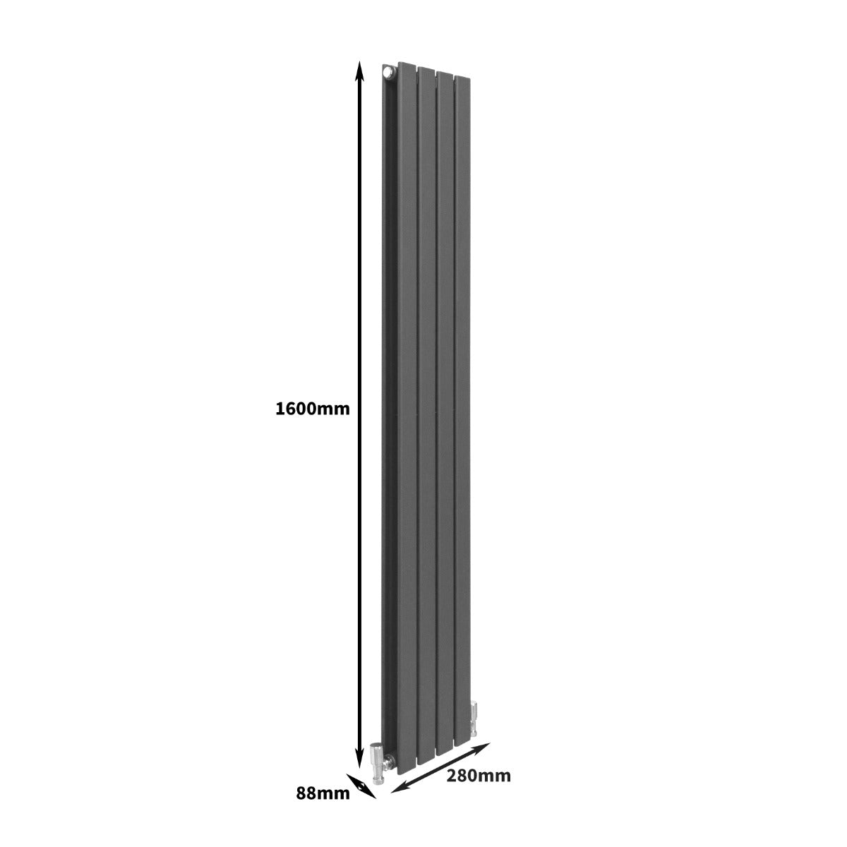 Q-Rax Pannelli Piatti termosifone grigio antracite 160x28 cm