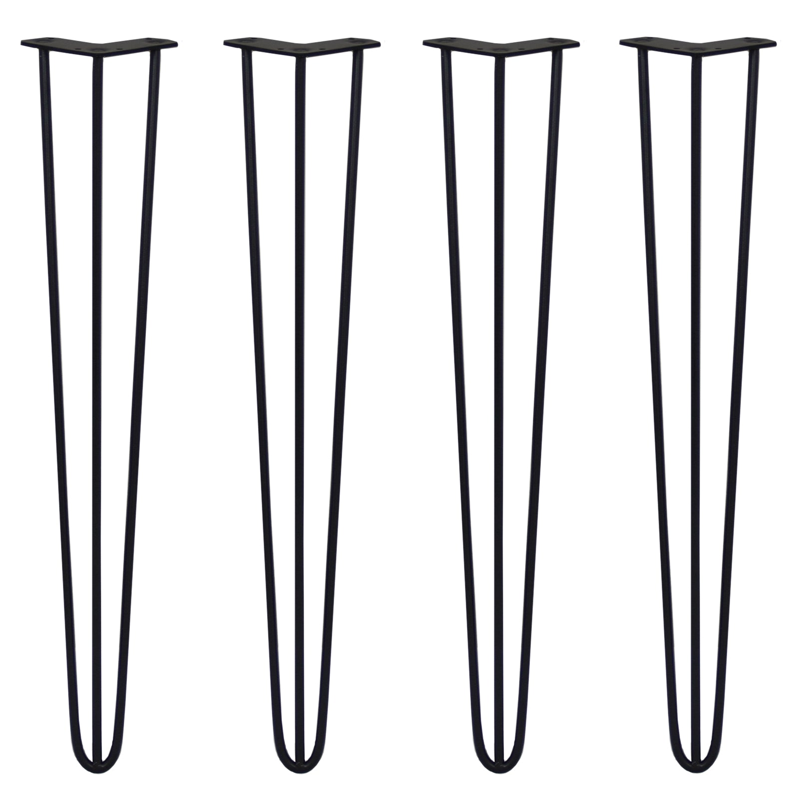 Q-Rax Gambe Per Tavoli 71cm 3 Rebbi Gambe Nere 4 Pezzi
