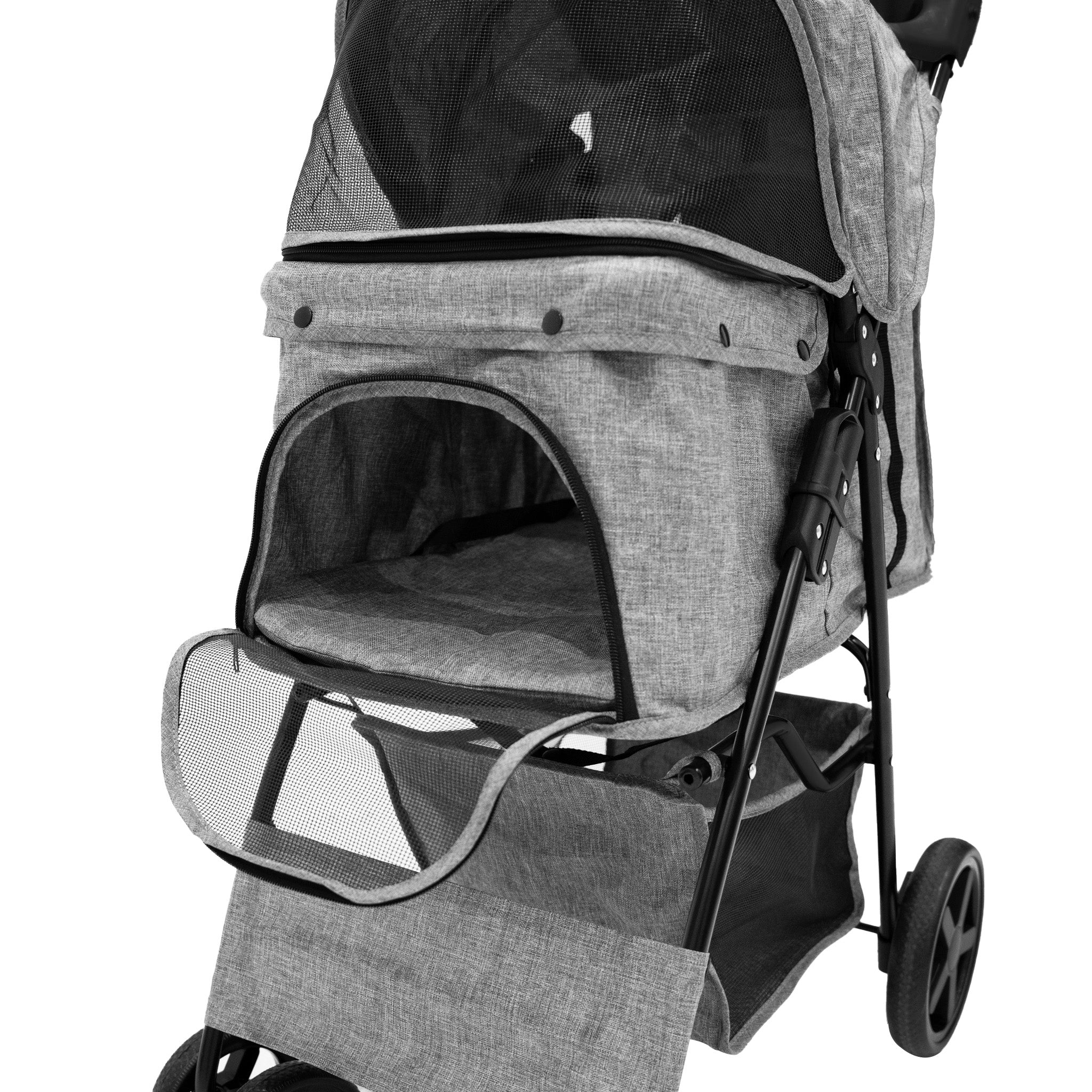 Q-Rax Passeggino per Animali Grigio Antipioggia 15 kg