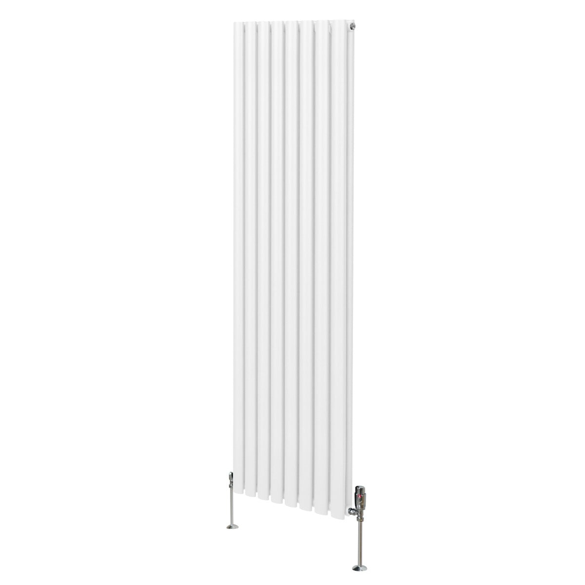 Q-Rax Radiatore 1800x480 Bianco con Valvole TRV Cromate