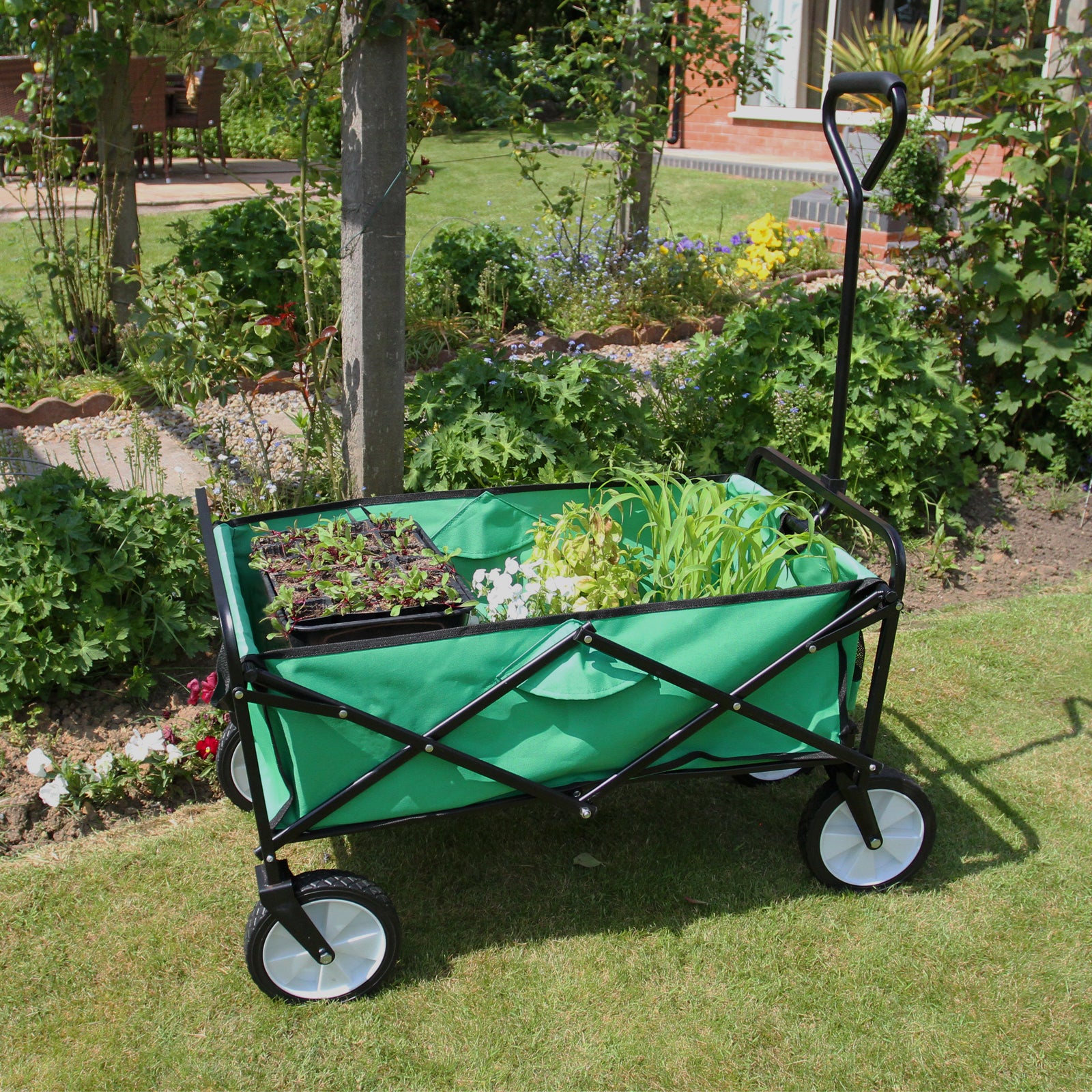 Q-Rax Carrello Giardino Pieghevole 70 kg tessuto impermeabile