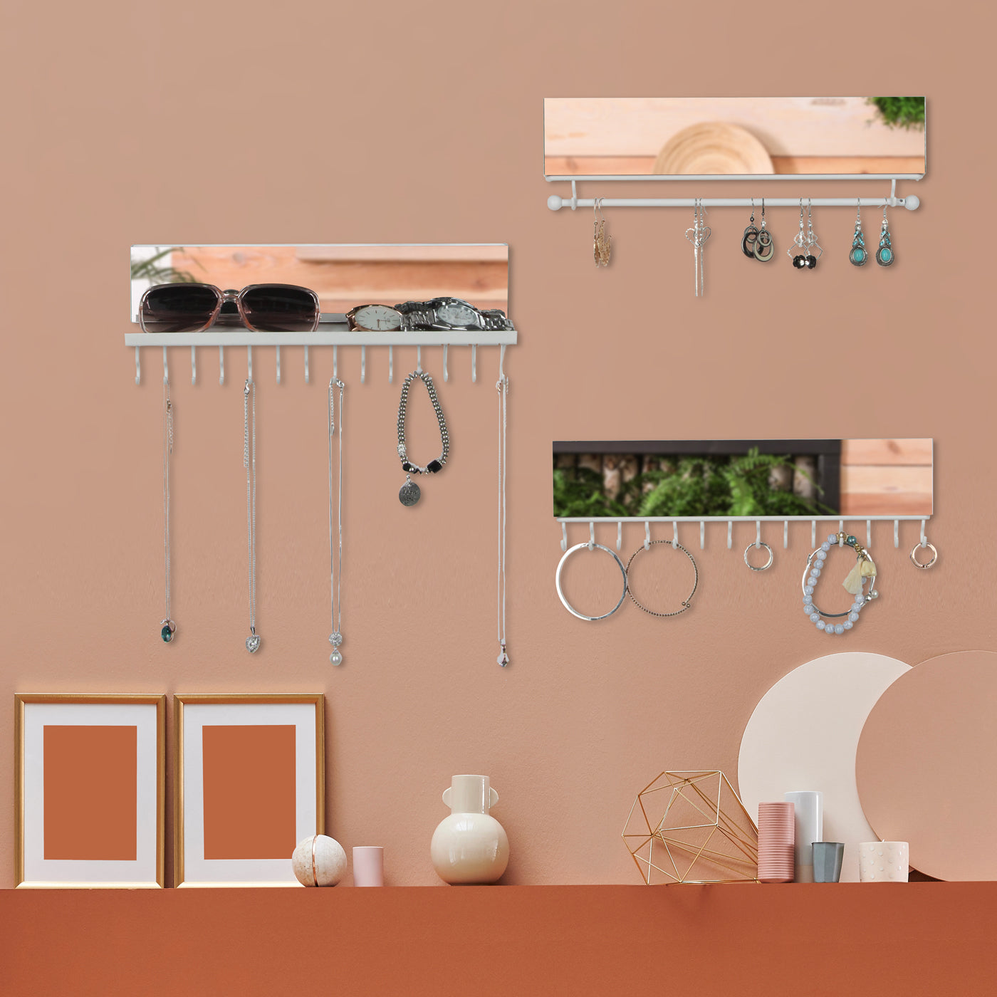 Jackcube Design Makeup Portagioie Specchio Set 3 Pezzi 28 Ganci