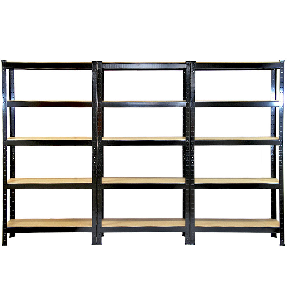 Q-Rax T-Rax Scaffale Metallo 75cm Nero 6 Pezzi 750kg