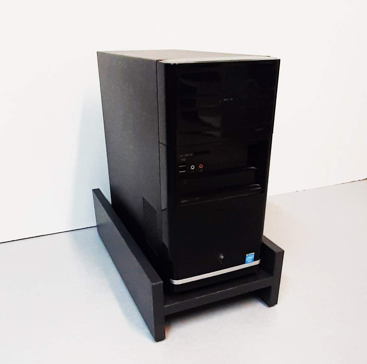Henor Prese della CPU supporto torre legno 25x45x12 cm grafite