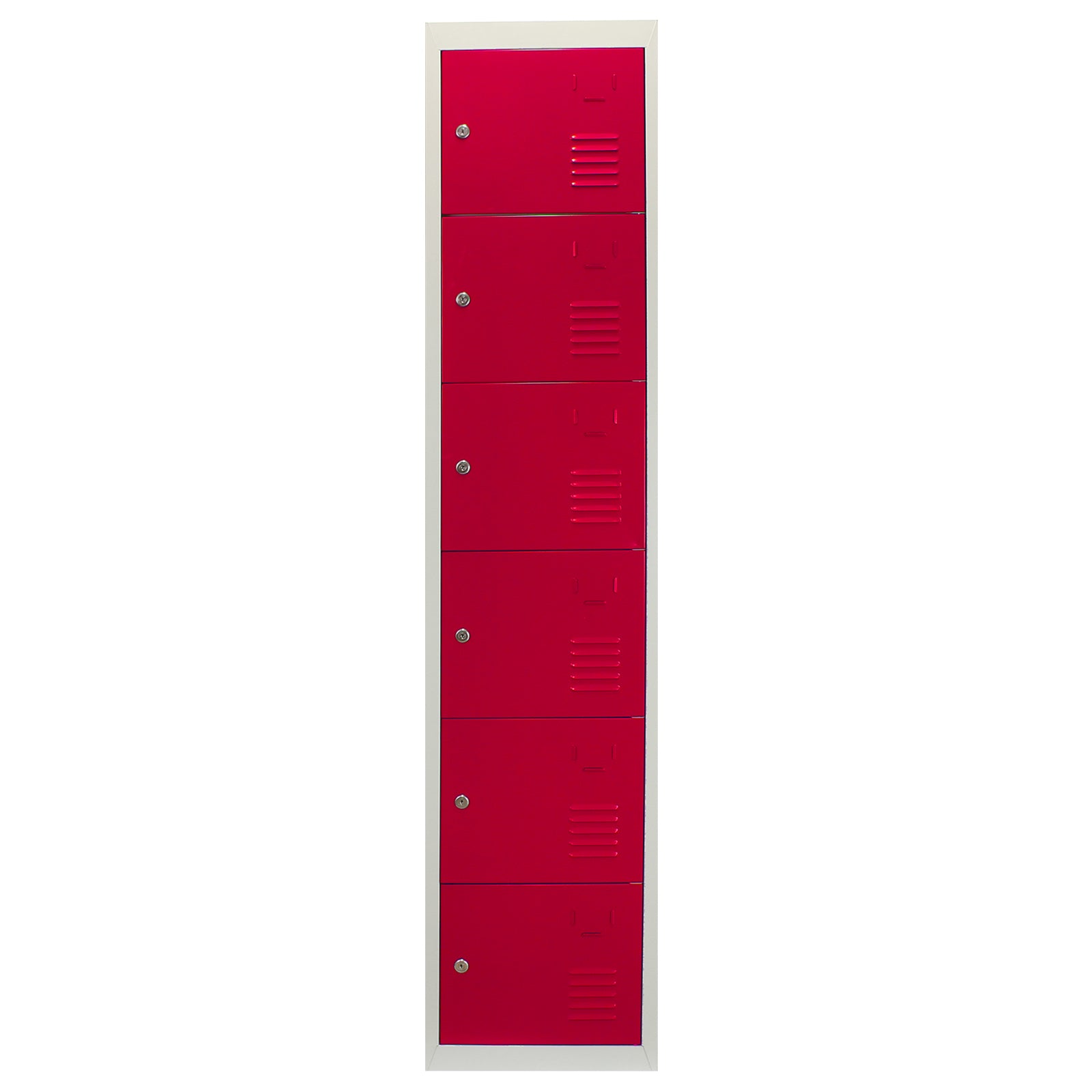 Q-Rax Armadietto 6 Porte Rosse Acciaio 38x45x180 cm Scuola