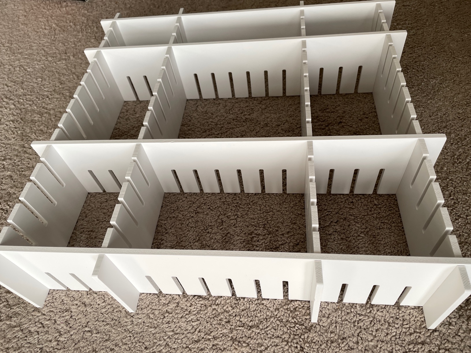 HGYZE Divisori per Cassetti Regolabili organizer 42x9 cm bianco 8 pz