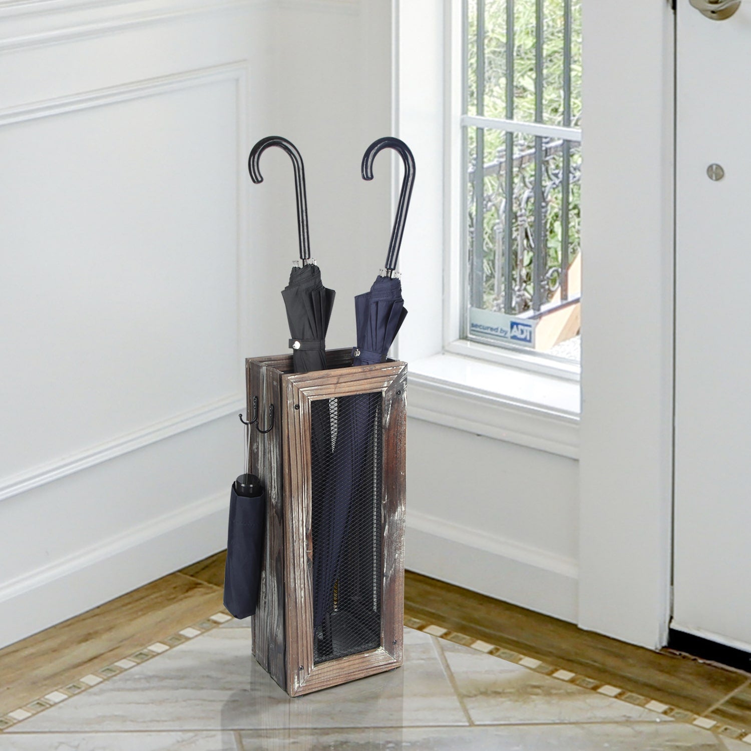 Jackcube Design Entryway Portaombrelli Rustico 4 Ganci Legno