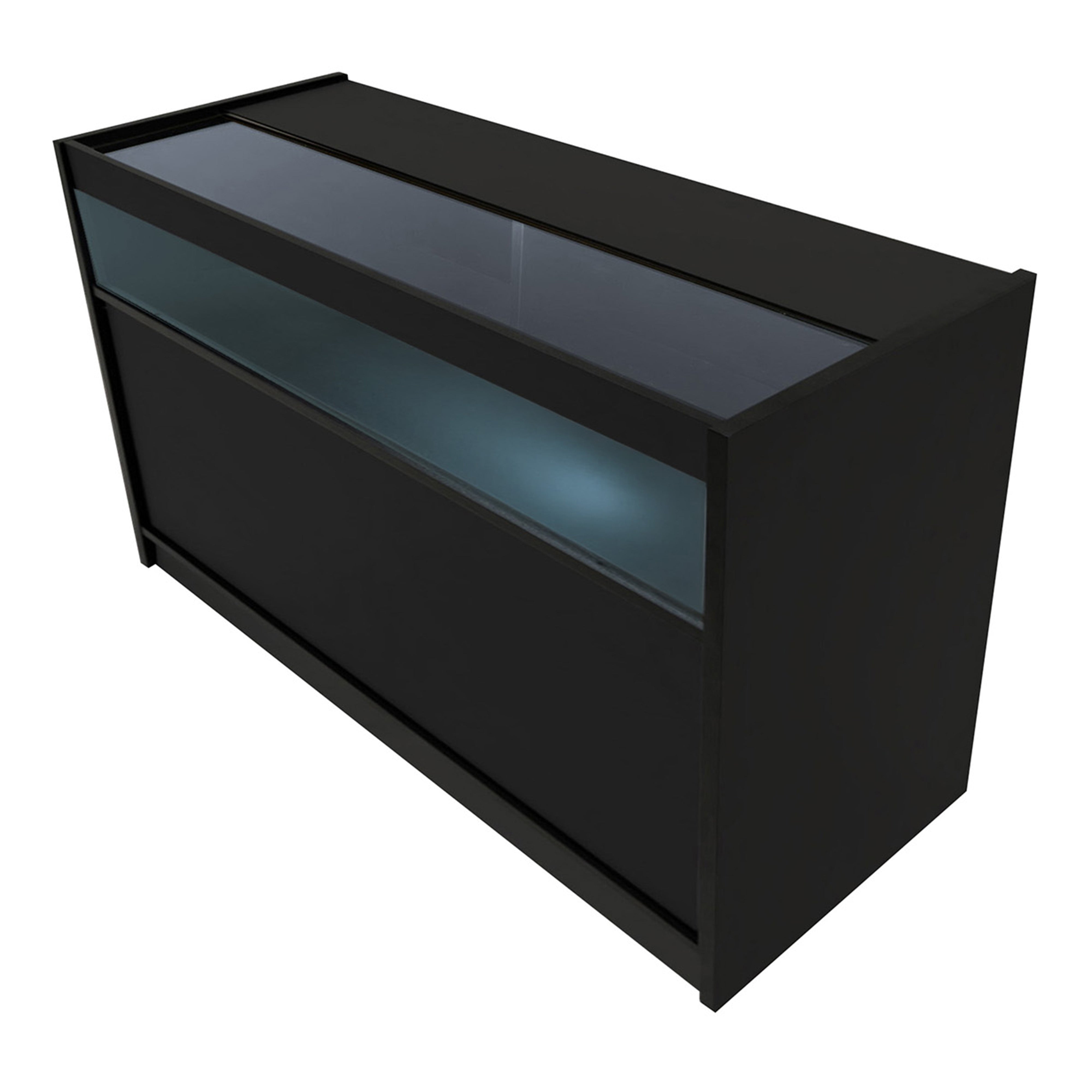 Q-Rax Banconi da Negozio B1500 Bancone Nero LED 150cm