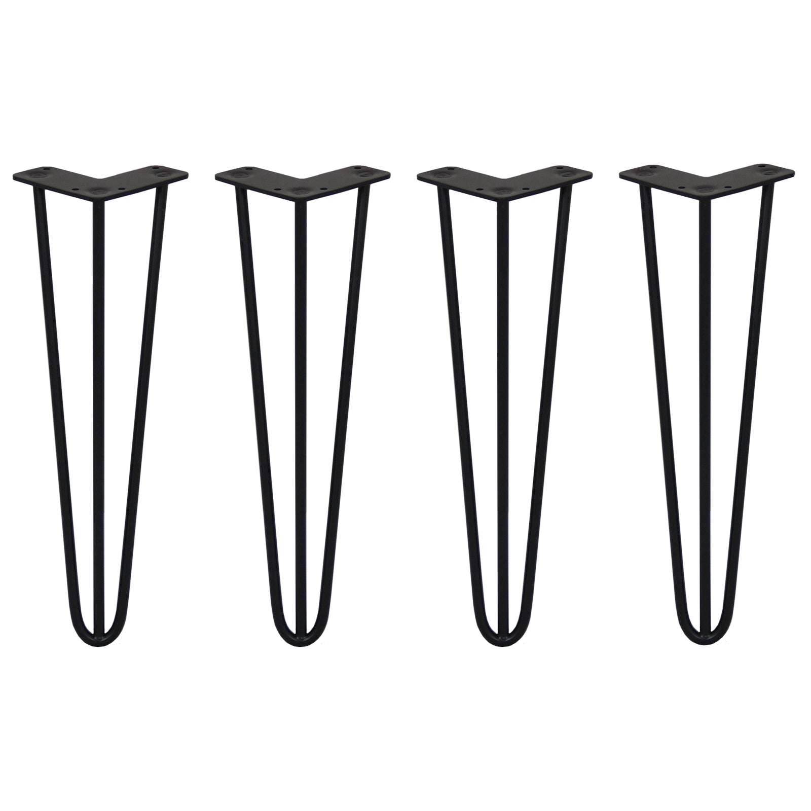 Q-Rax Gambe Tavolo Forcina 40,6 cm Set 4 Pezzi Nero 3 Rebbi