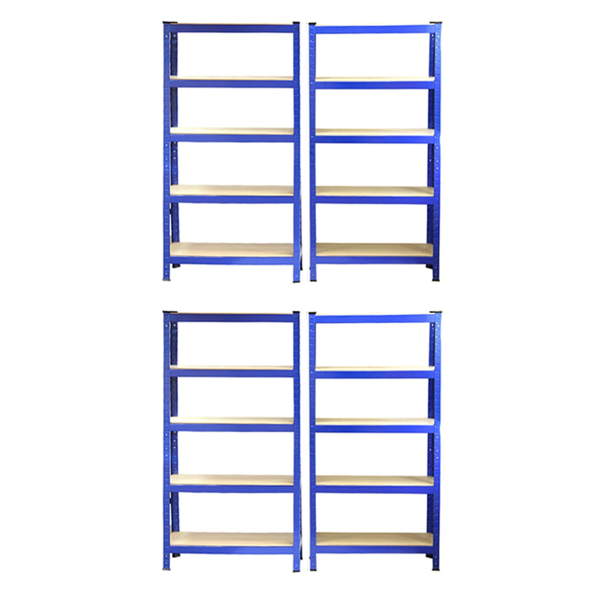 Q-Rax Scaffali T-Rax 75cm scaffale blu senza bulloni 4 pezzi