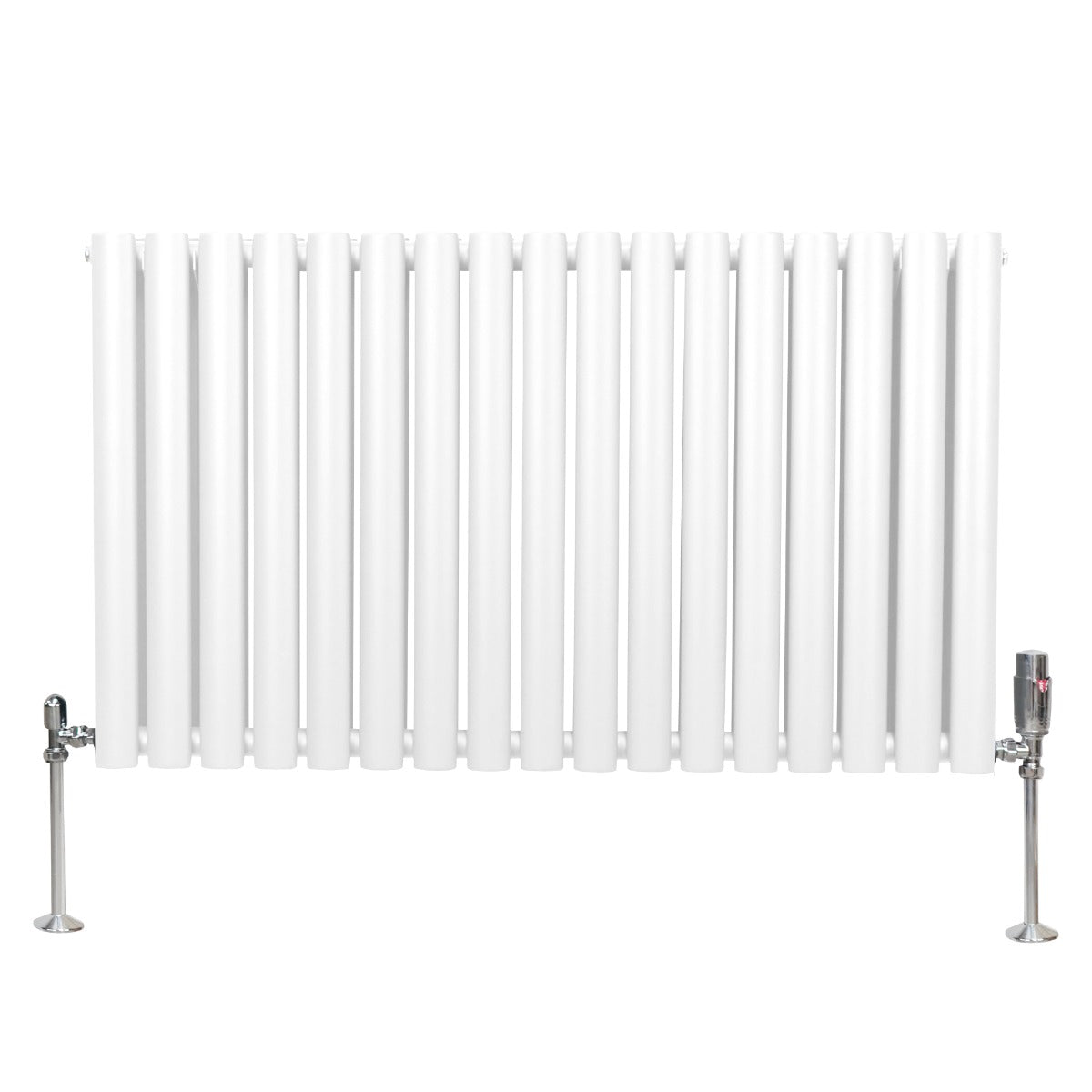 Q-Rax Radiatori Tradizionali Ovale 600x1020mm Bianco con Valvole TRV