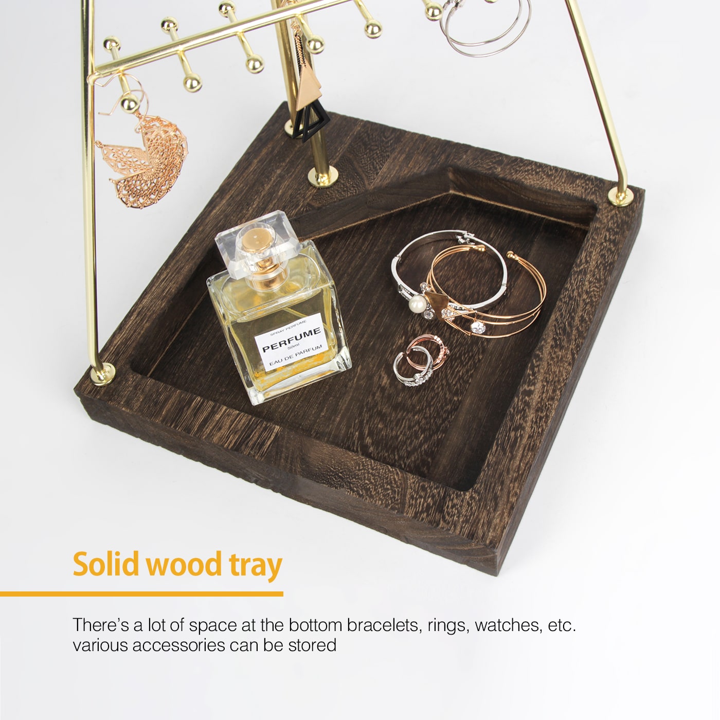 Jackcube Design Makeup Portagioie Albero Oro 3 Piani