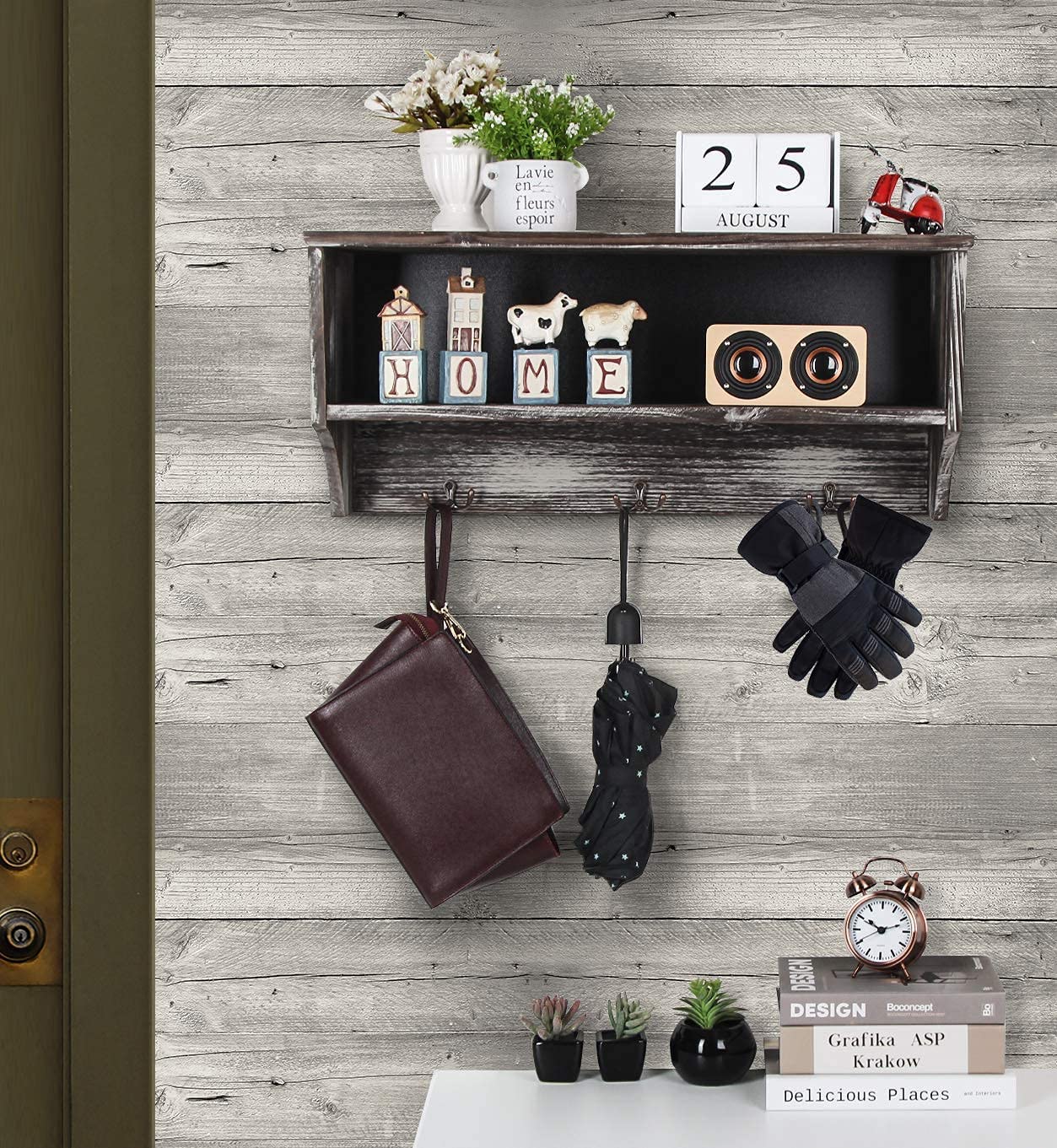 Jackcube Design Entryway Mensola Appendiabiti 3 Ganci Doppi