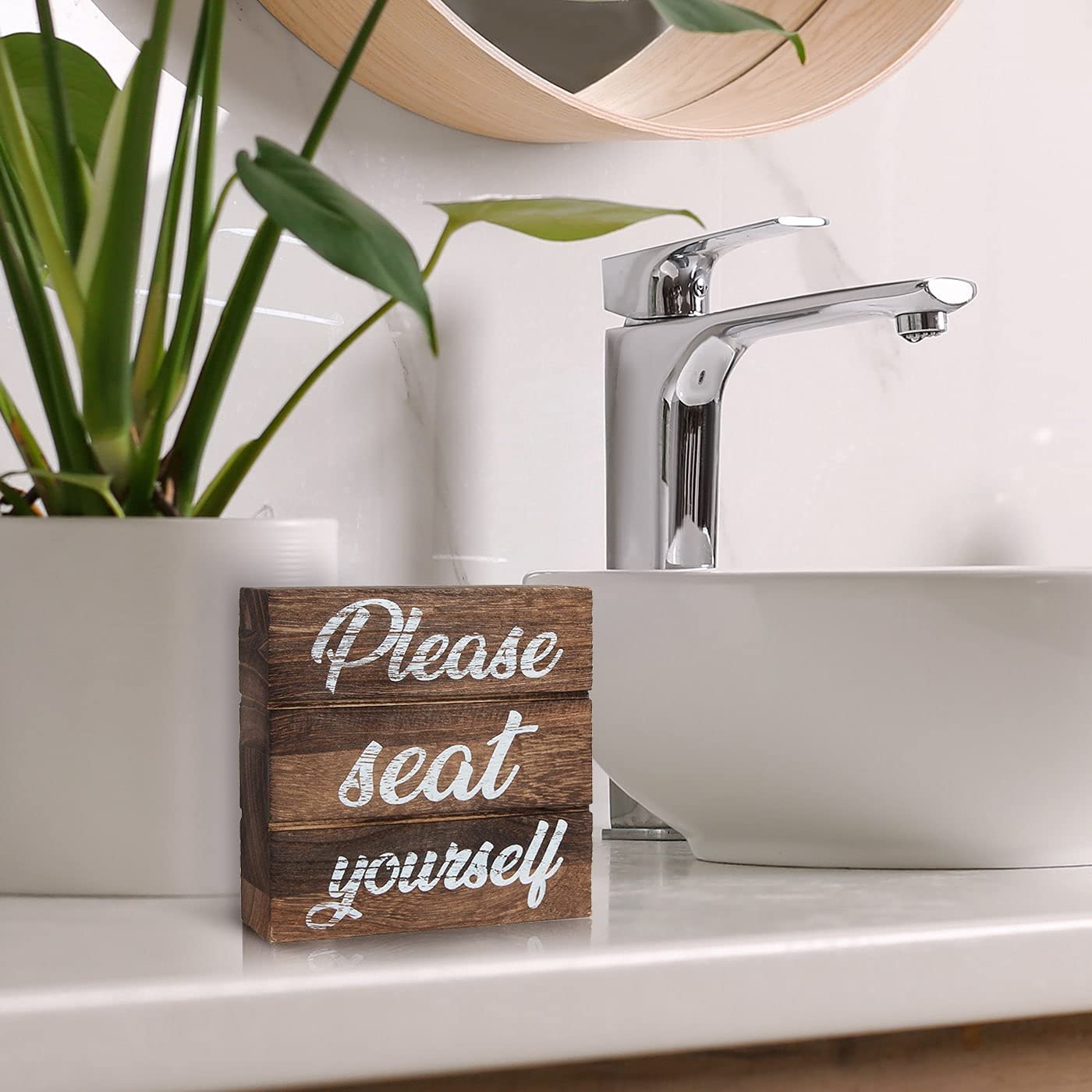 Jackcube Design Bathroom Targa Bagno Legno Bifacciale 13 cm