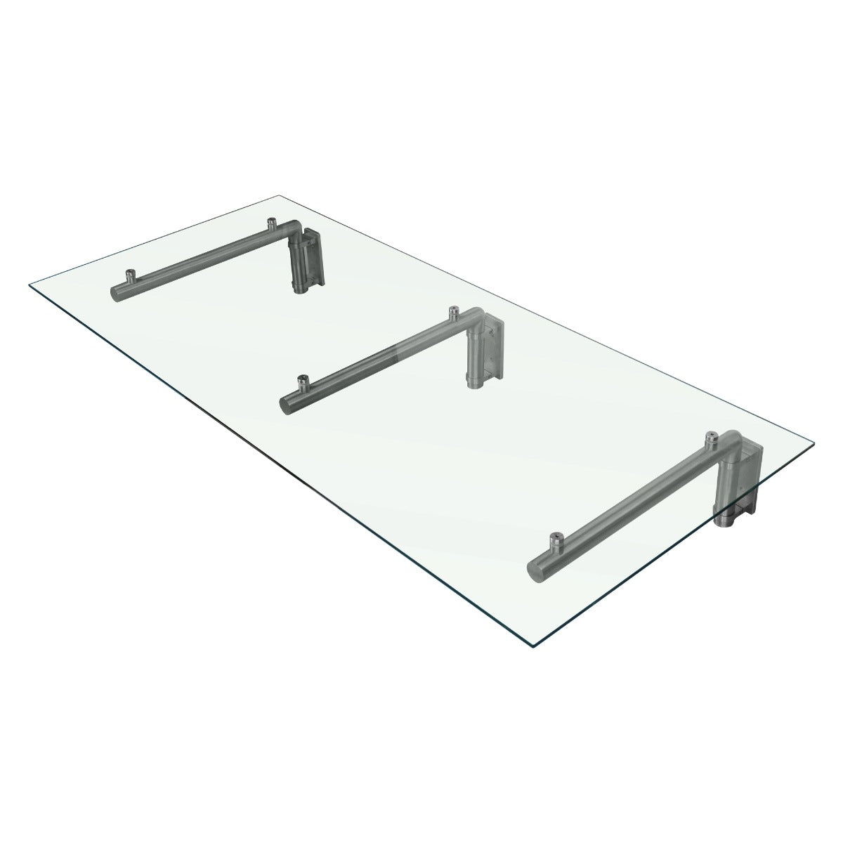 Q-Rax Deposito all'Aperto 180x80 pensilina vetro 8mm 3 staffe inox