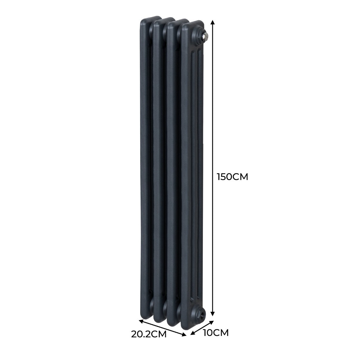 Q-Rax Tradizionali 1500x202 Termosifone 3 Colonne Antracite