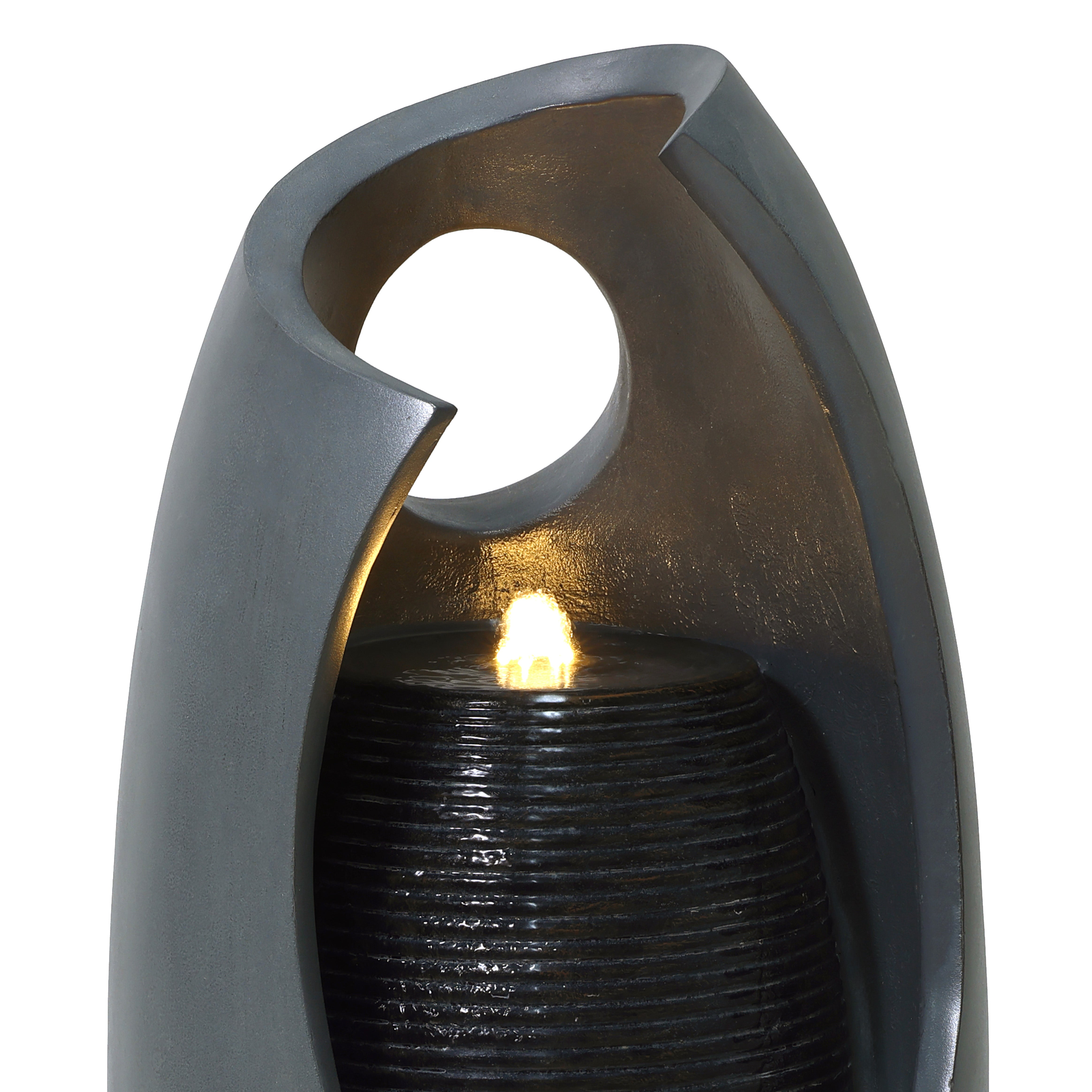 Q-Rax Radiant Falls Fontana Giardino Elettrica LED Grigia