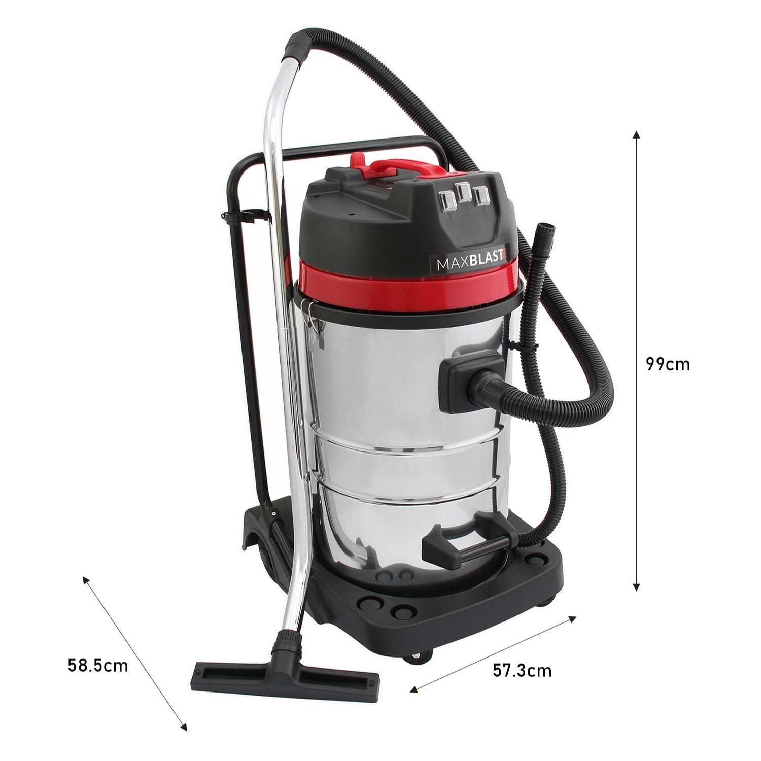 Q-Rax Commercio Artigianato Aspirapolvere 80L secco umido 3000W