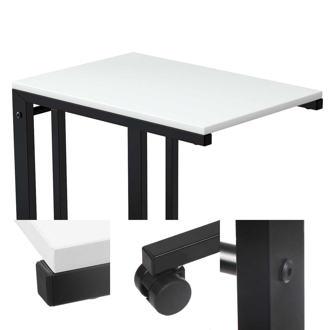 Jackcube Design Living Room tavolino a C bianco con rotelle