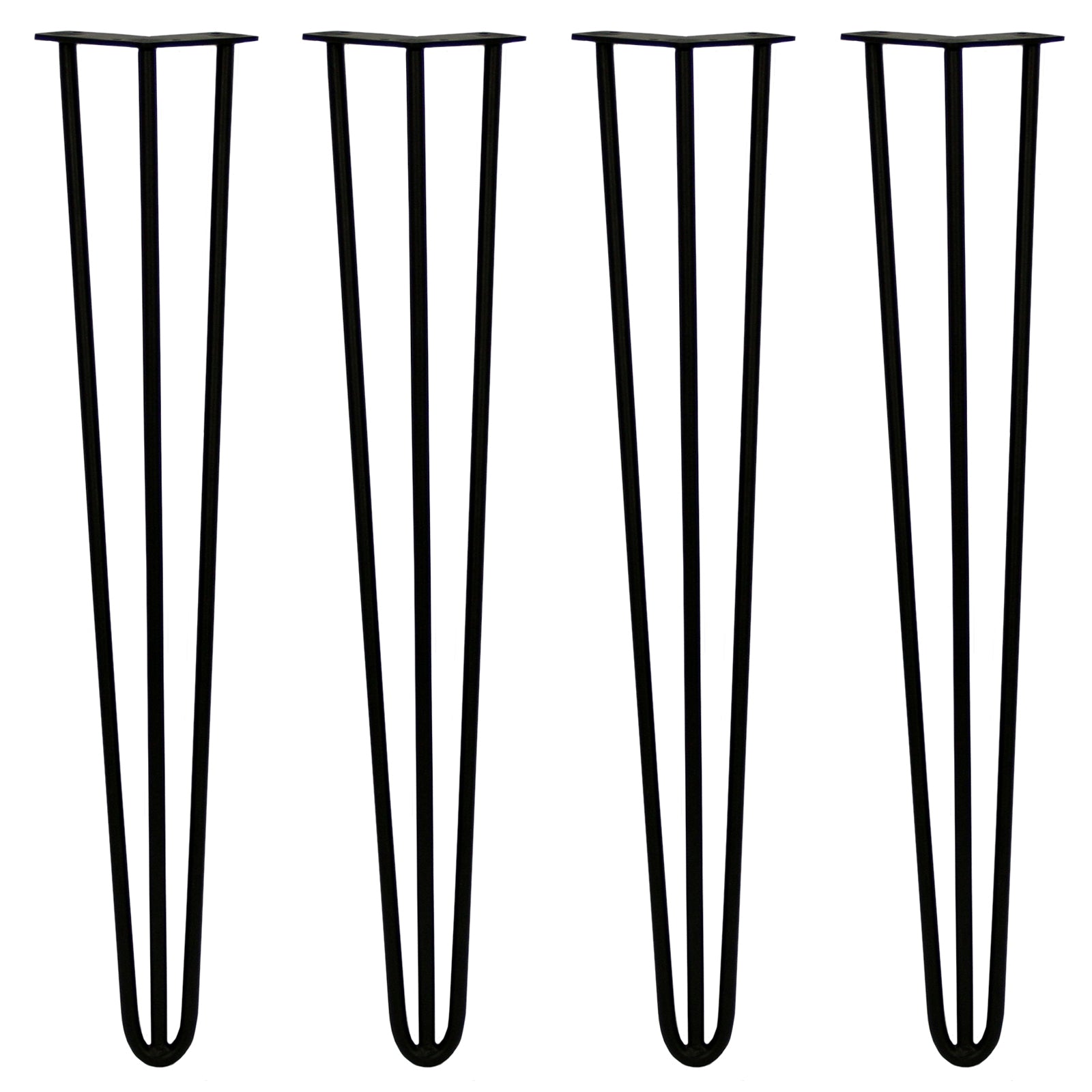 Q-Rax Gambe Per Tavoli Forcina 71cm 3 Rebbi 12mm Nero 4 Pezzi