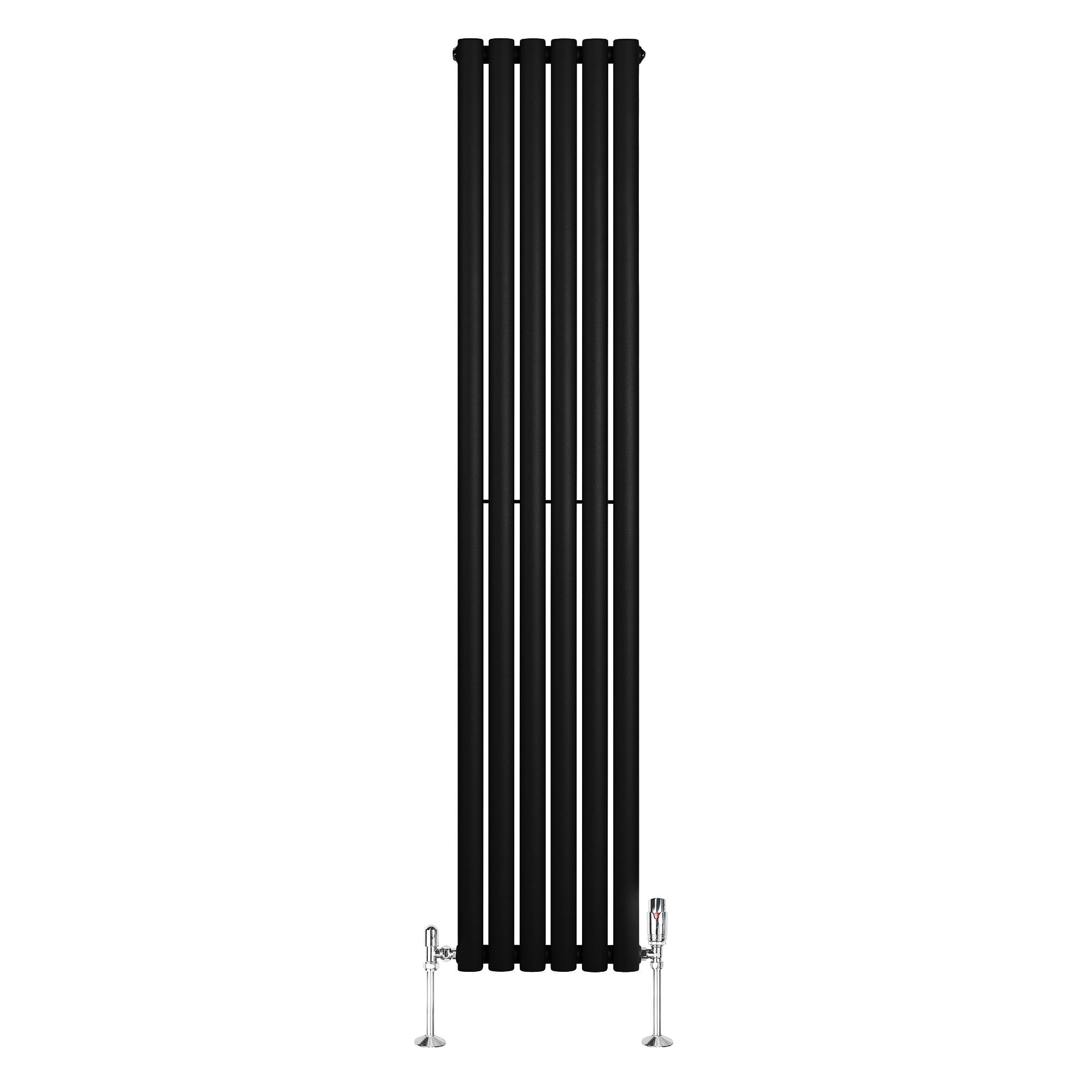 Q-Rax Radiatori Tradizionali 1800x360 radiatore verticale nero valvole