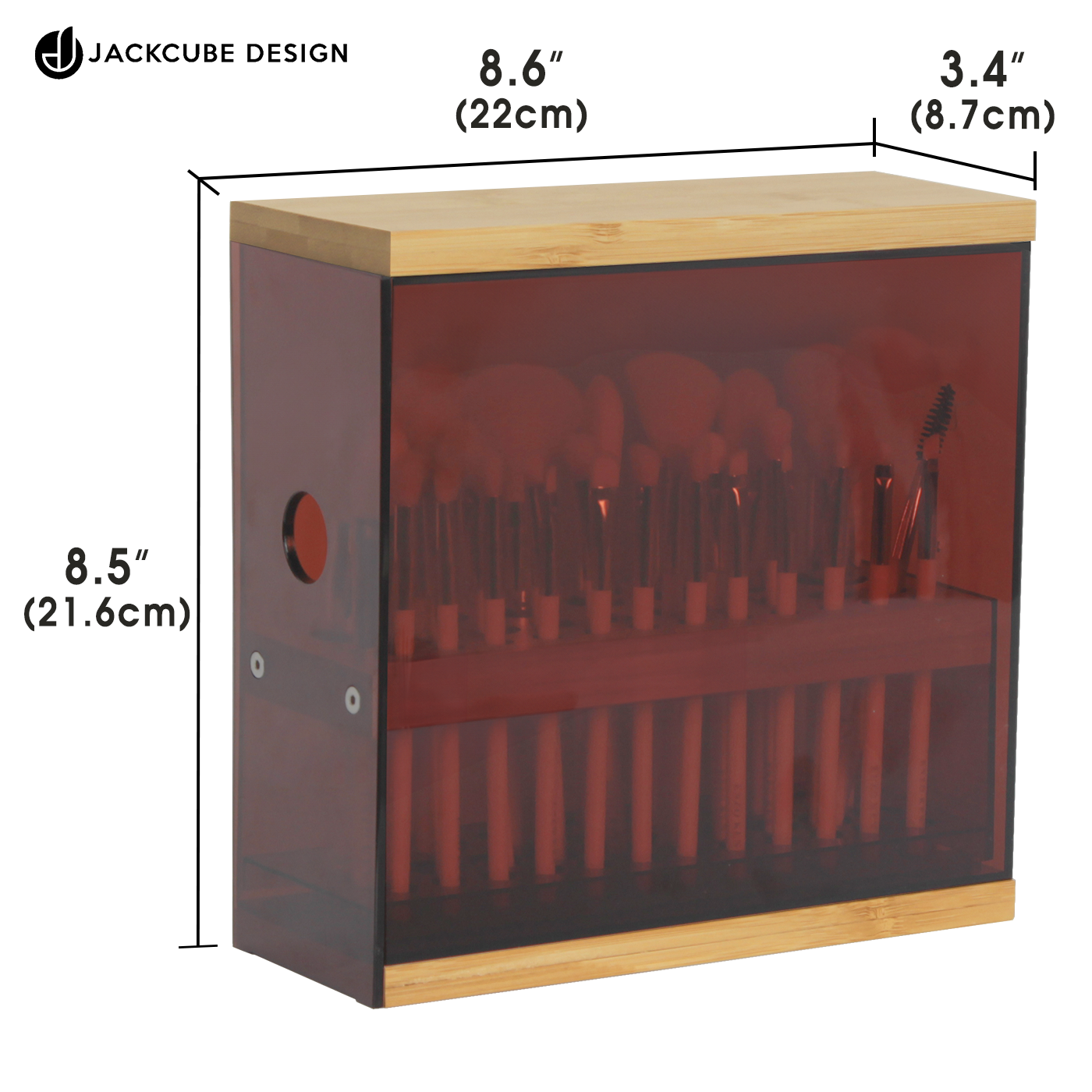 Jackcube Design portapennelli bamboo 29 fori marrone trasparente
