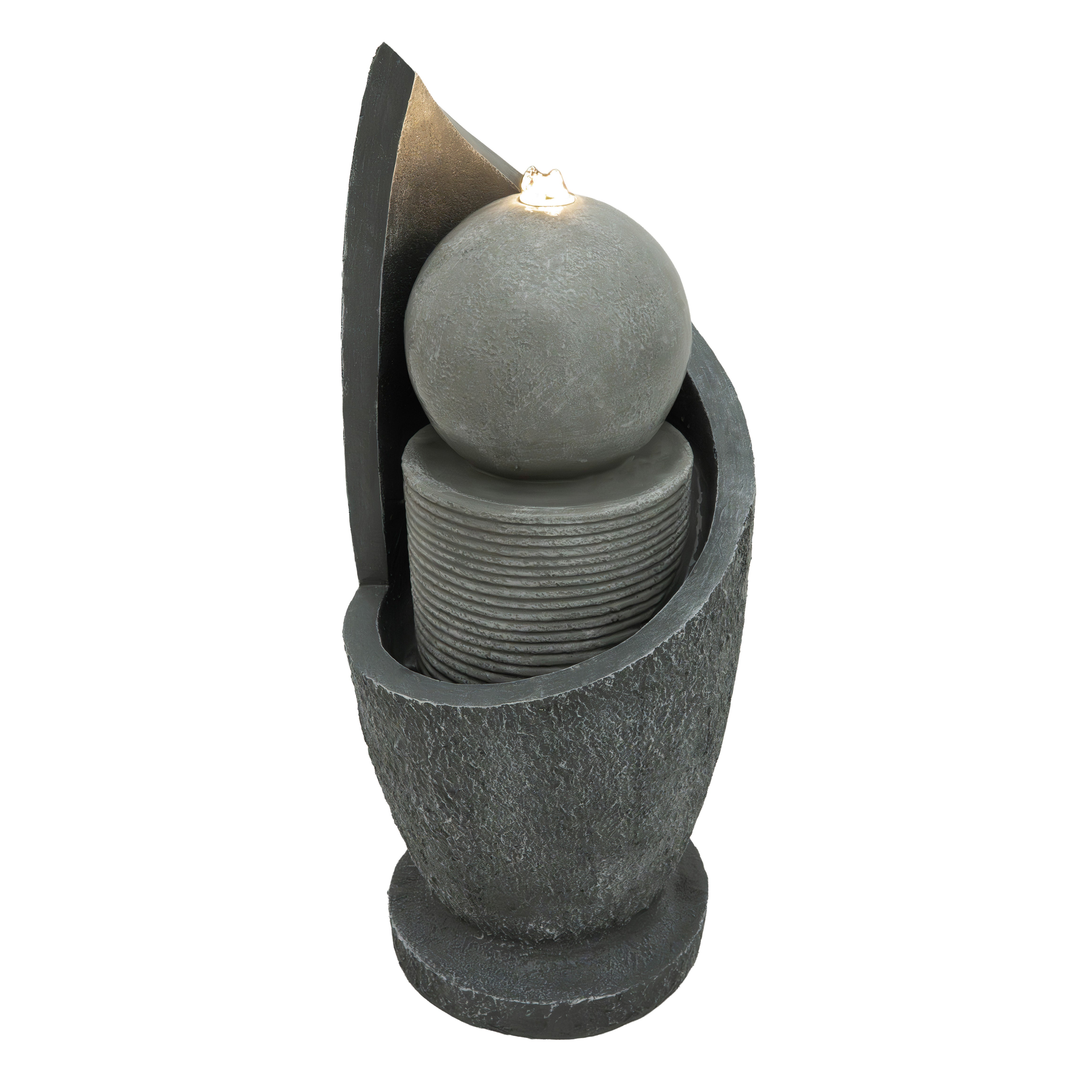 Q-Rax Zen Cascade Fontana Acqua Elettrica LED Sfera Giardino