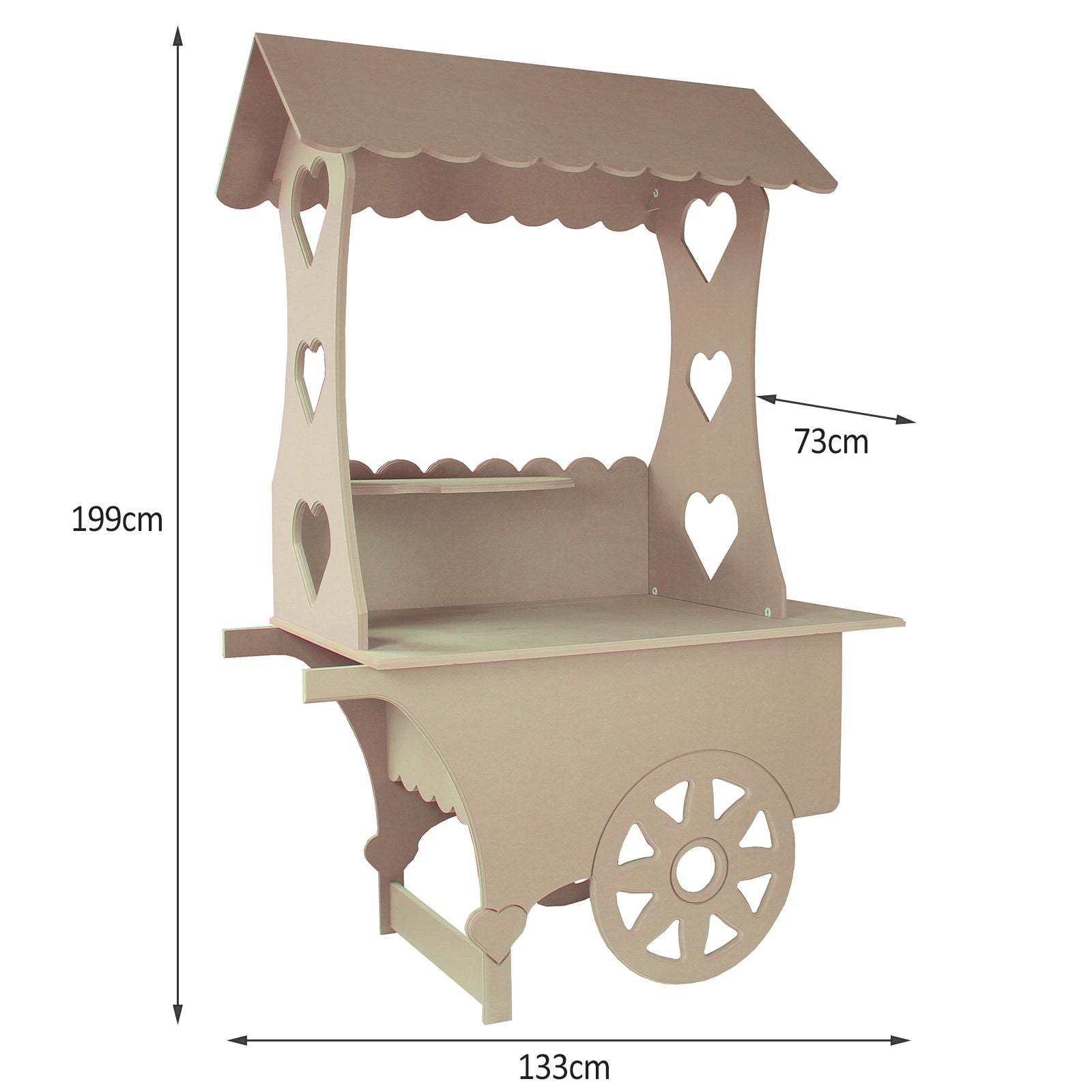 Q-Rax Set 2 Carretti Dolci MDF Legno Matrimonio Feste