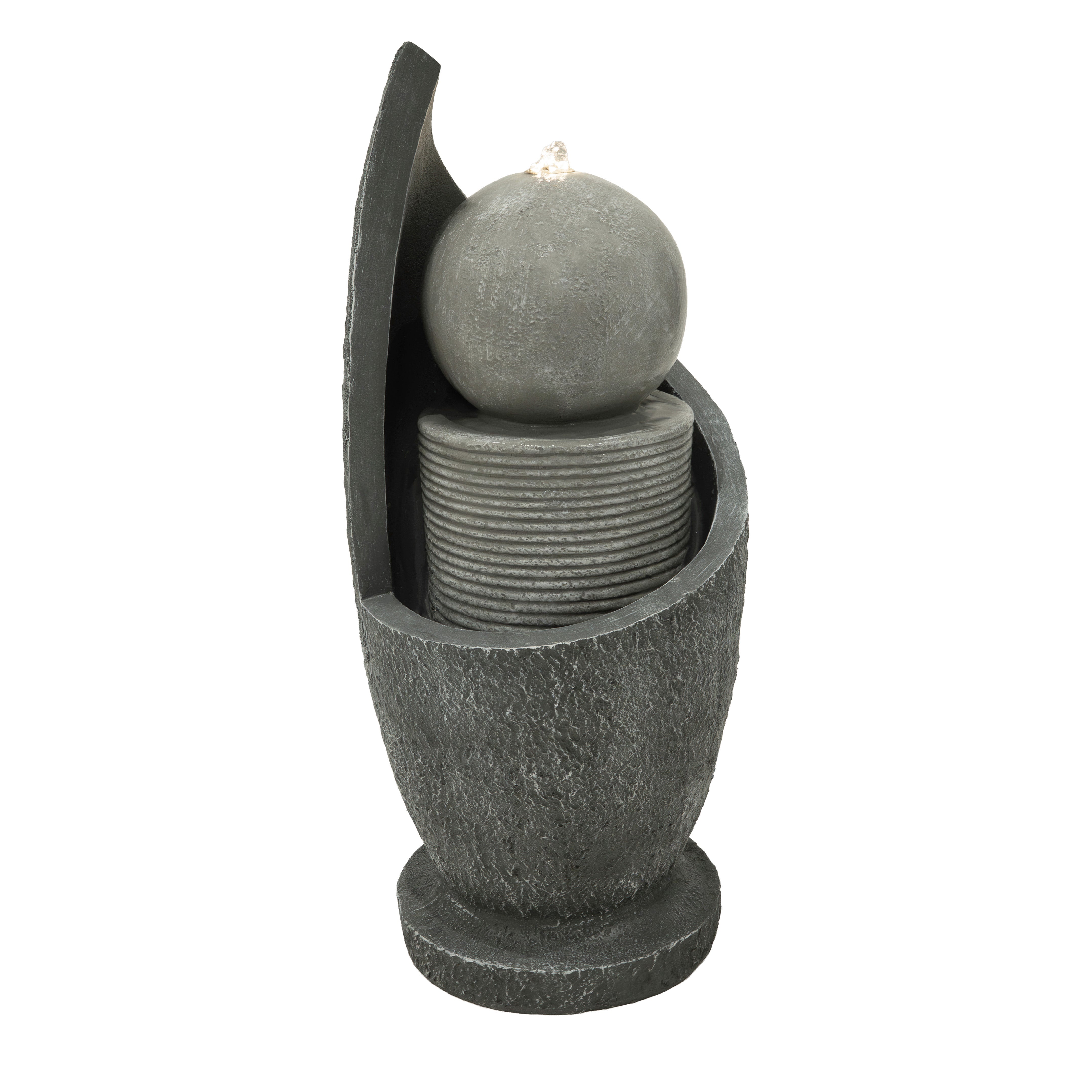 Q-Rax Zen Cascade Fontana Acqua Elettrica LED Sfera Giardino