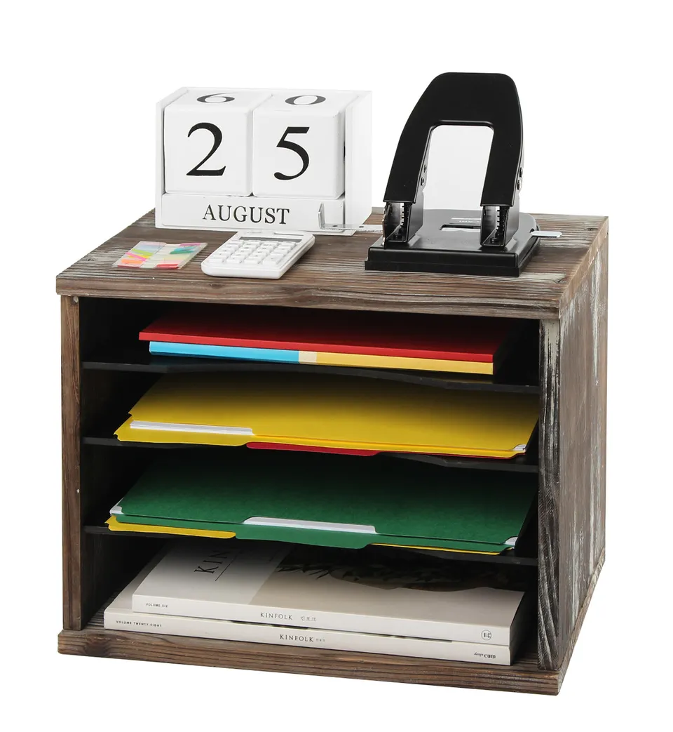 Jackcube Design Home Office Portalettere Scrivania Legno 4 Scomparti