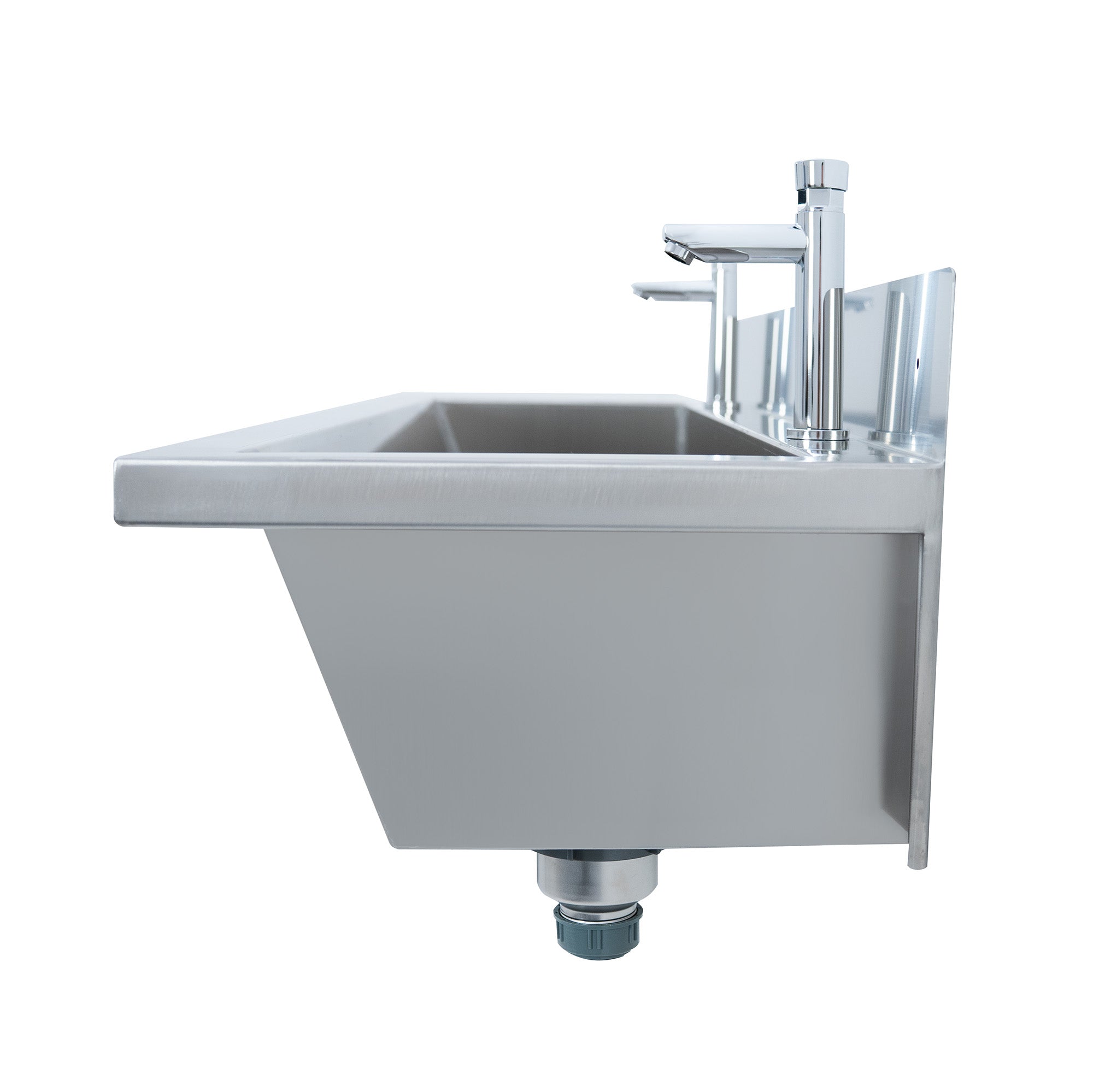 Q-Rax Lavabo Acciaio Inox 120 cm da Parete con Miscelatore