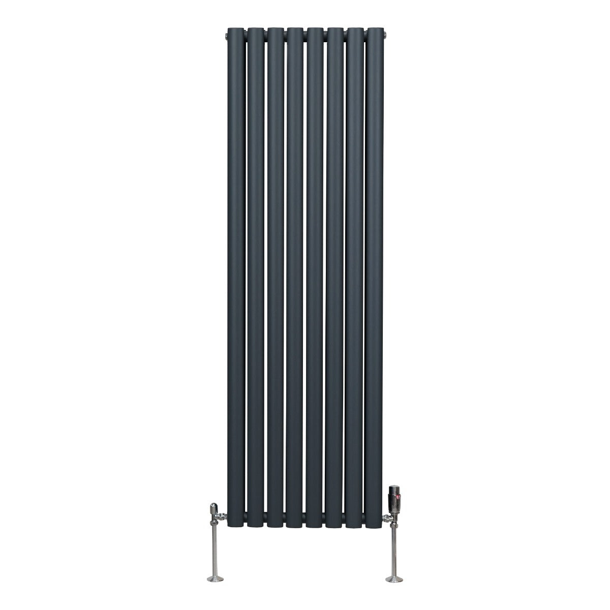 Q-Rax Radiatore Ovale 1600x480 Antracite Valvole