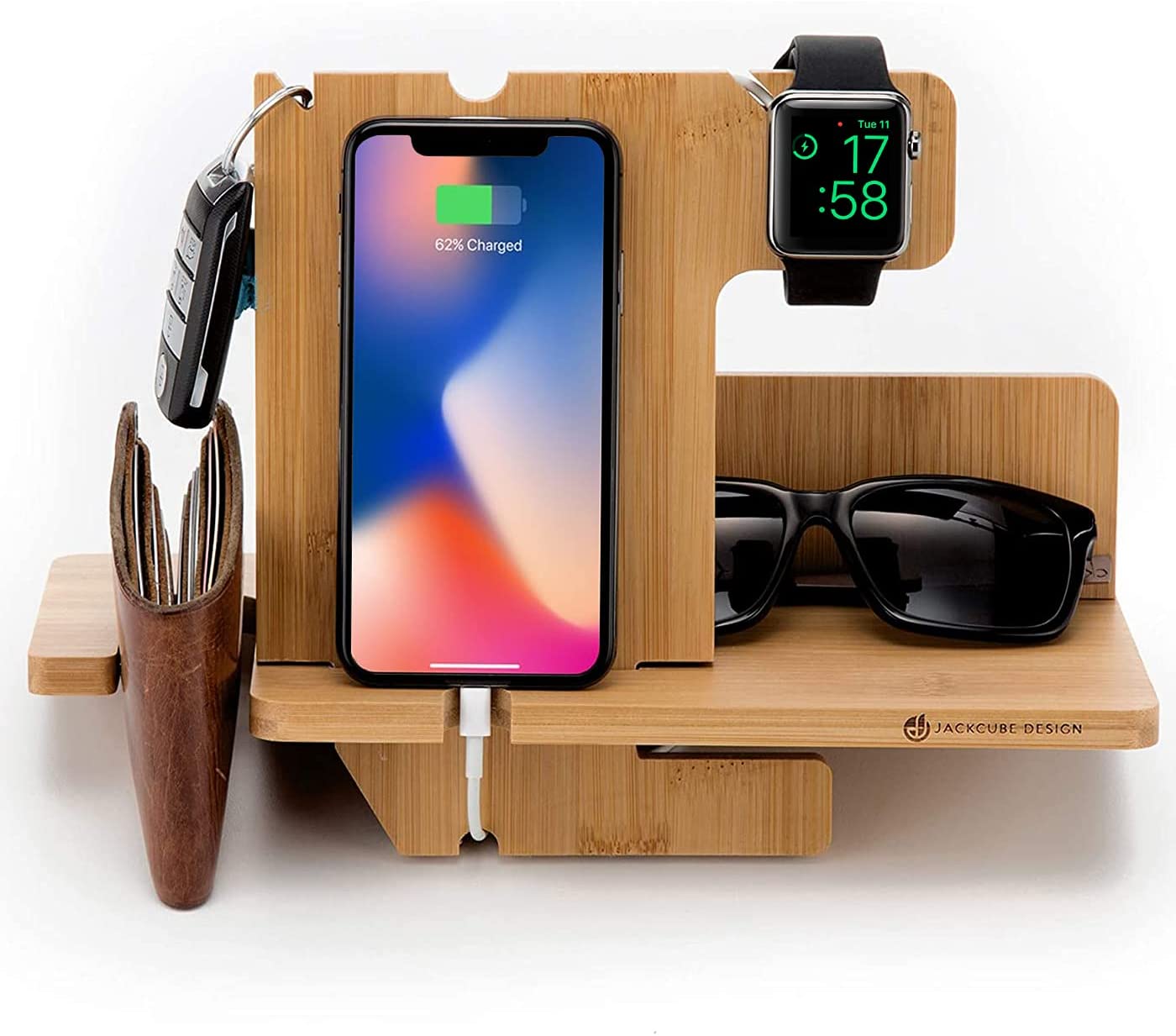 Jackcube Design Home Office Dock Organizer Scrivania Bamboo 28 cm