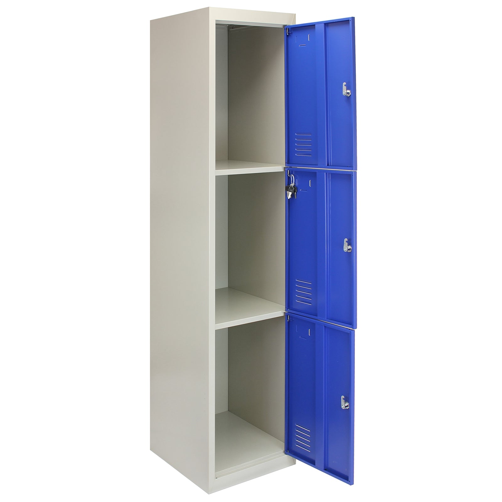 Q-Rax 3 Armadietti 3 Porte Blu Acciaio 38x45x180cm