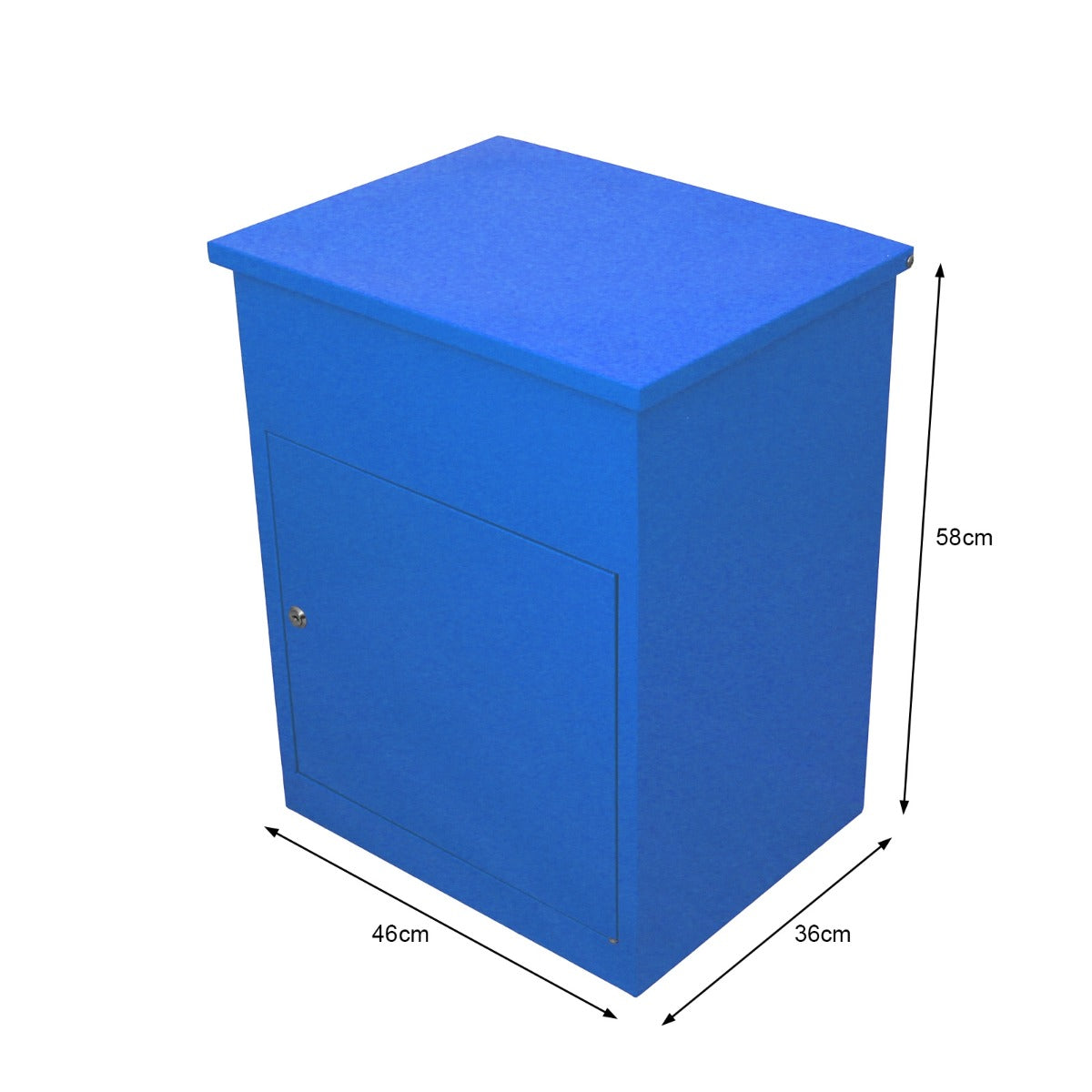 Q-Rax Cassetta Postale Pacchi Blu acciaio 58x36x46 chiave