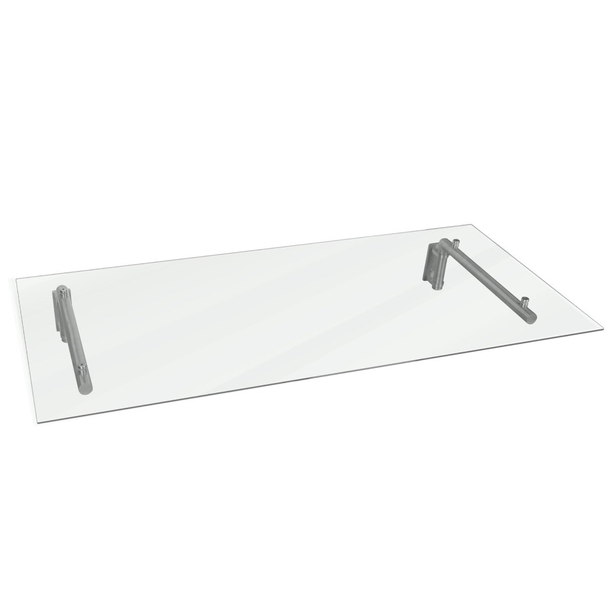 Q-Rax Deposito all'Aperto Pensilina Vetro 144x80 Staffe Inox Satinato