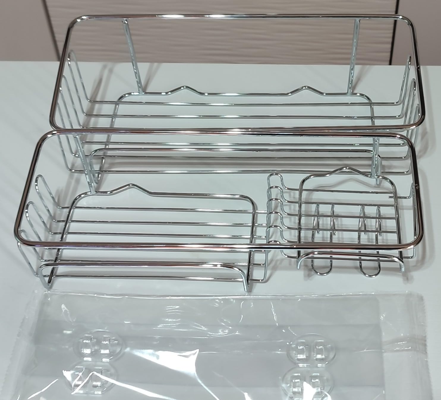 Meltrck Mensola Doccia Senza Foratura 2 Pezzi Argento Acciaio Inox