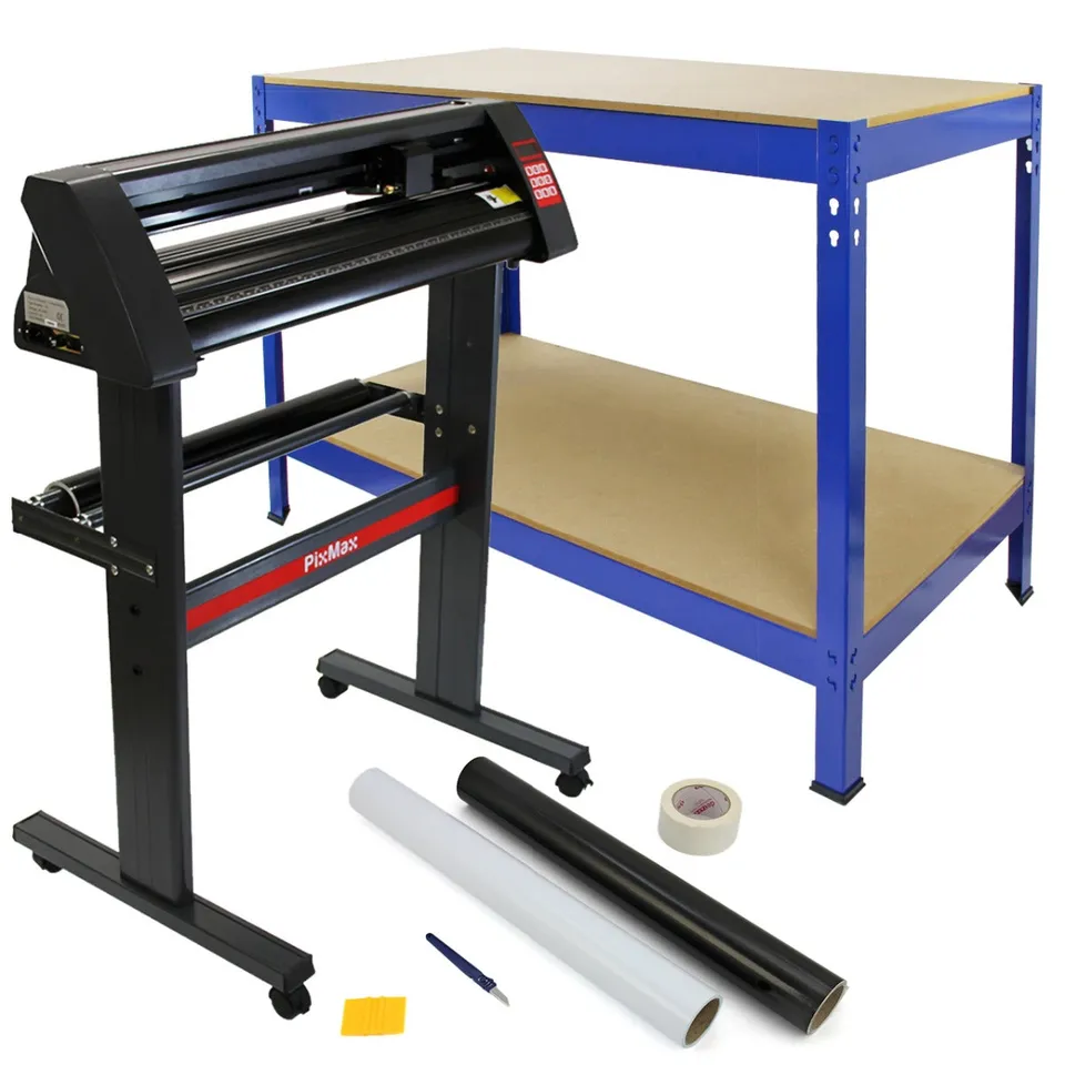 Q-Rax Bundle Taglierina Vinile 720mm + Banco Lavoro Blu con Kit