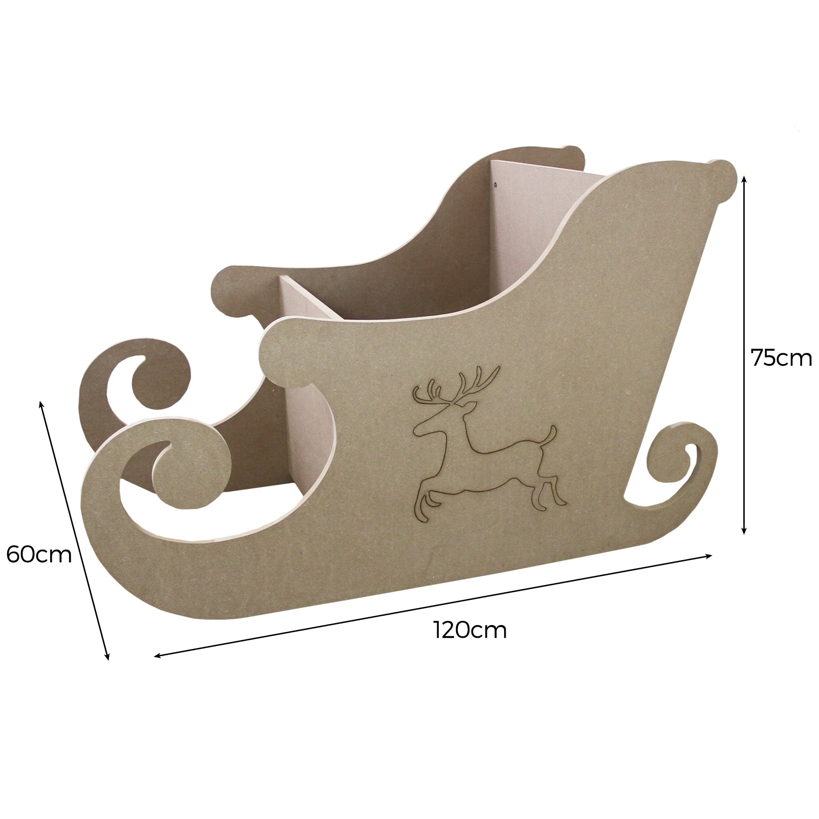 Q-Rax Slitta Babbo Natale Slitta Natalizia MDF 120cm 50kg