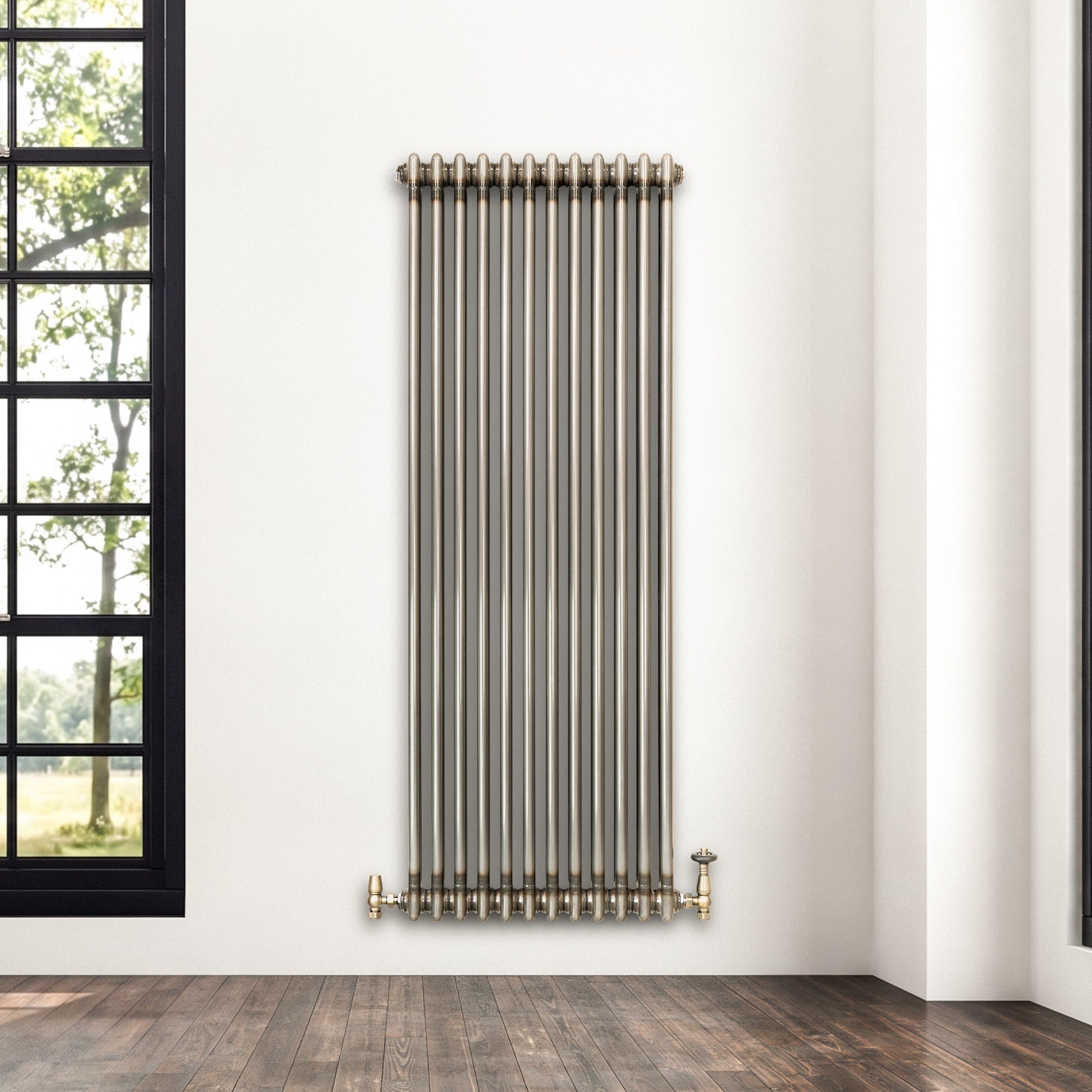 Q-Rax Radiatori Tradizionali 2 colonne 1500x560 metallo grezzo valvole