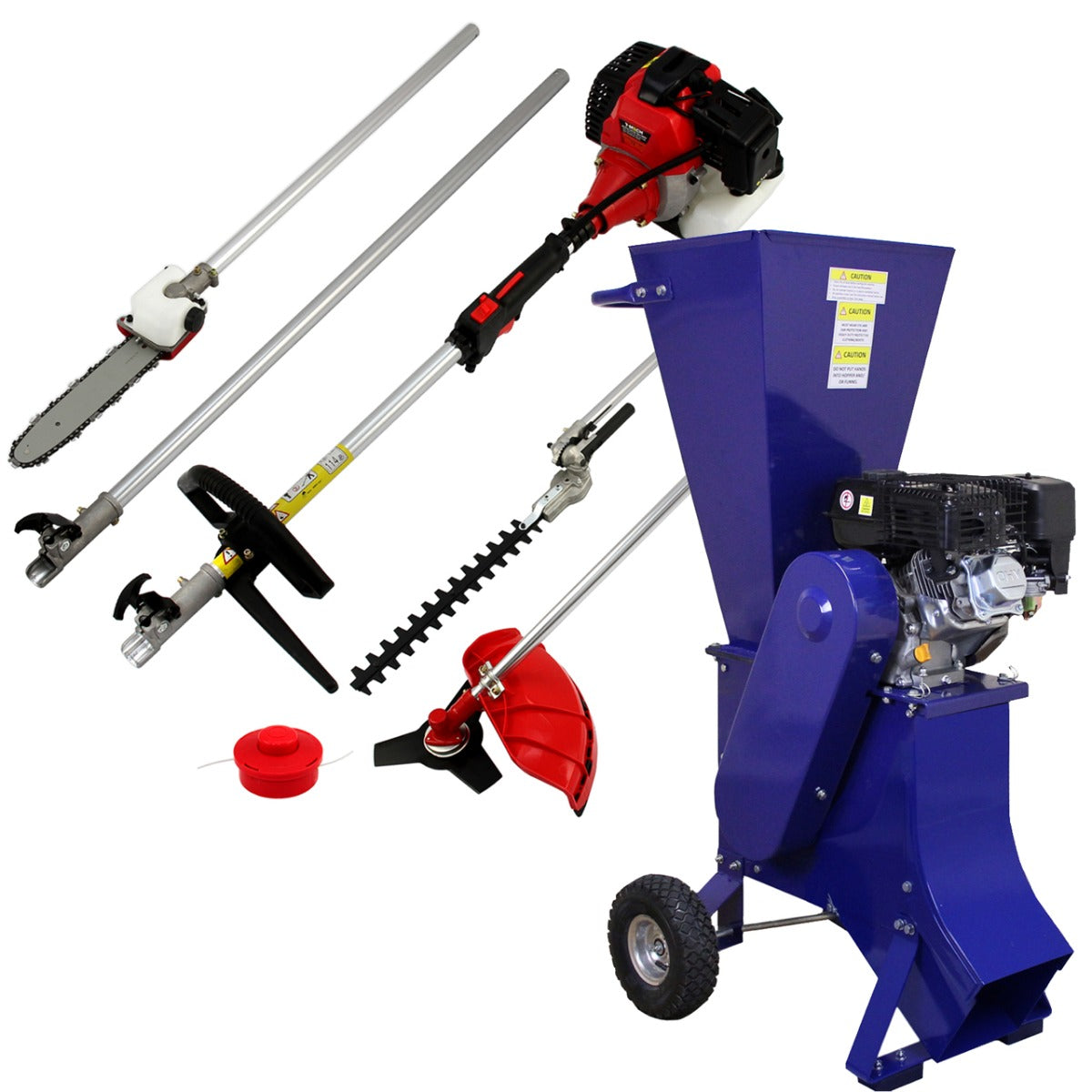 Multiutensile 5 in 1 giardino + trituratore legno 15HP
