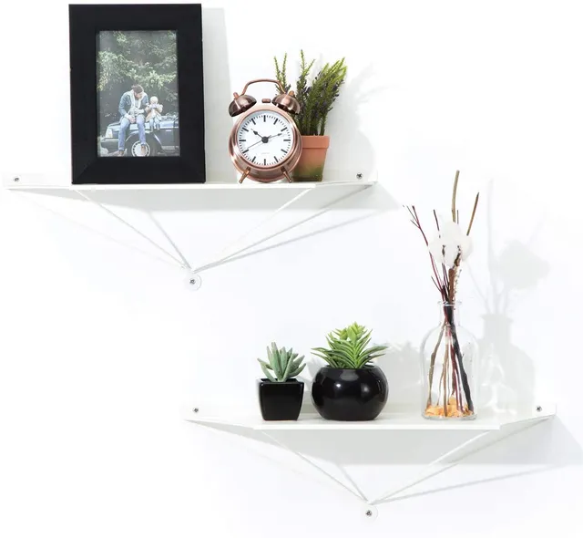 Jackcube Design Living Room Set 2 Mensole Bianche Metallo