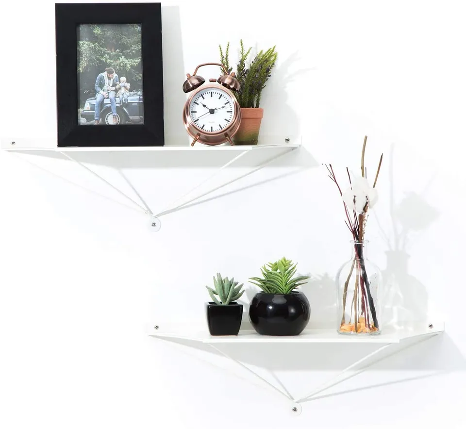 Jackcube Design Living Room Set 2 Mensole Bianche Metallo